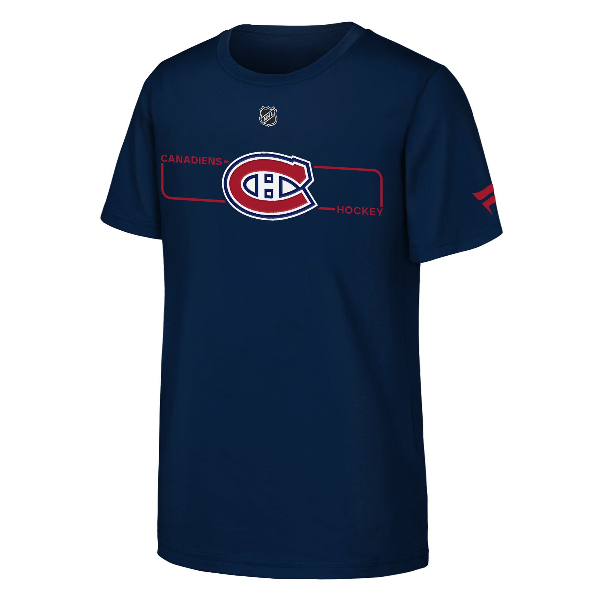 T-shirt authentique de patinoire pour jeunes Fanatics bleu marine des Canadiens Montréal