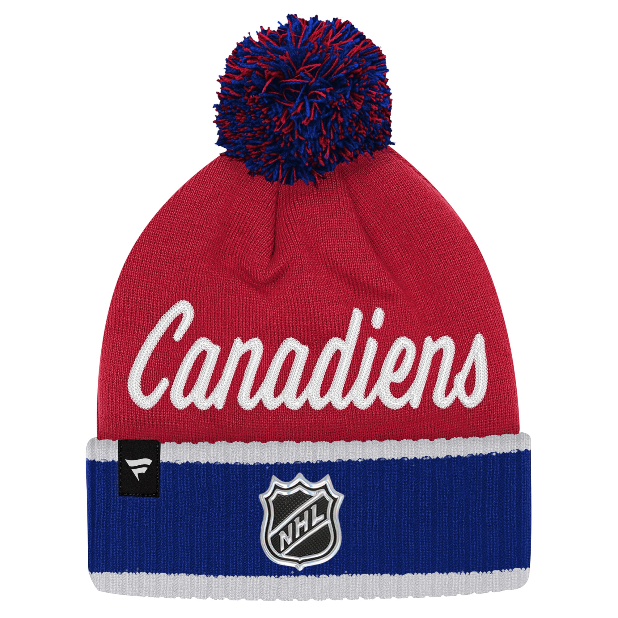 Bonnet tricoté authentique pro à revers Youth Fanatics rouge des Canadiens de Montréal