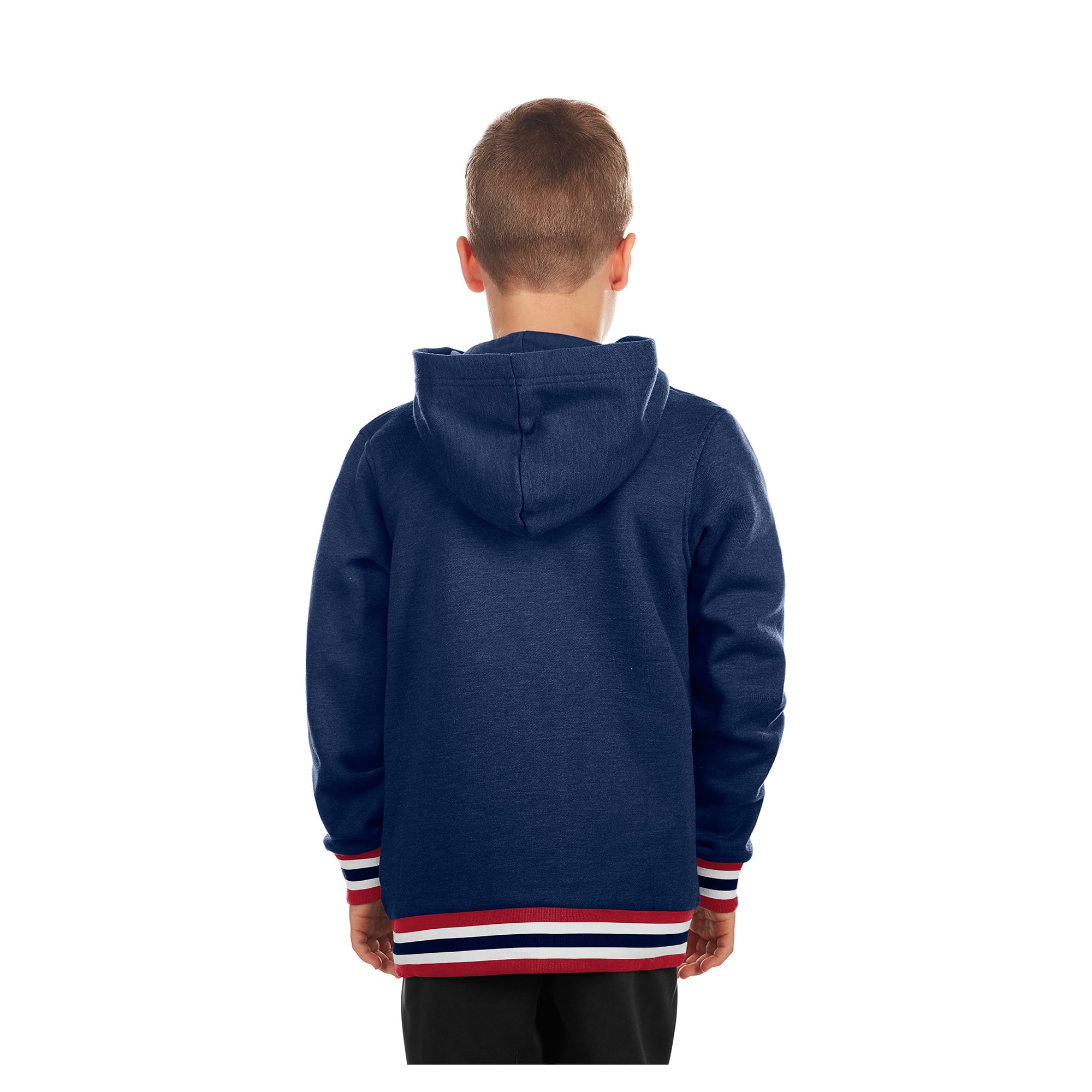 Youth New Era Navy Montreal Canadiens Knit Trim Pullover Hoodie