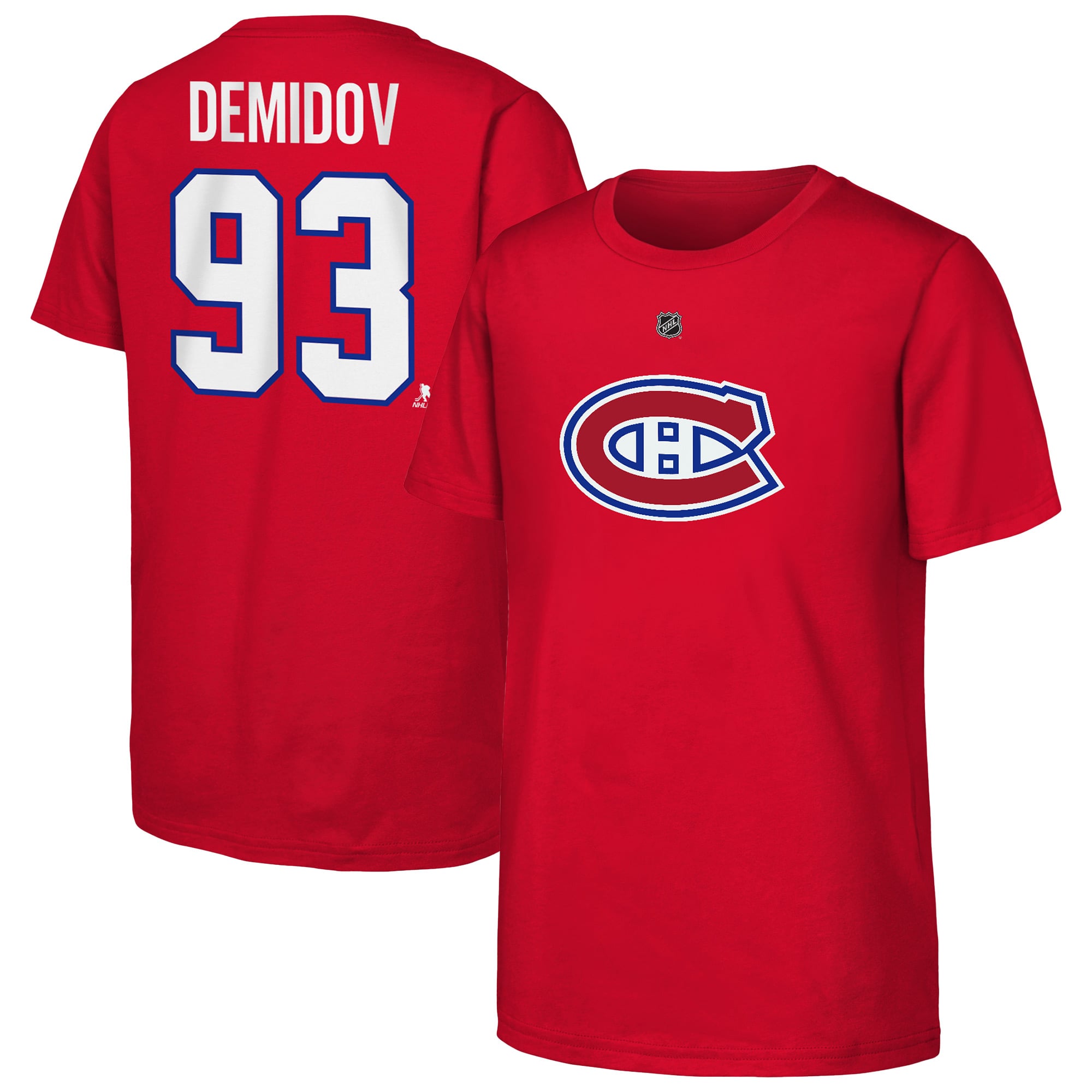 Youth Outerstuff Ivan Demidov Red Montreal Canadiens Name & Number T-Shirt