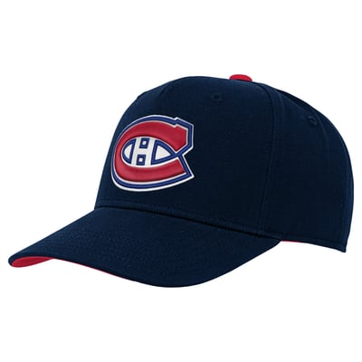 Youth Montreal Canadiens  Outerstuff Navy Logo Adjustable Hat