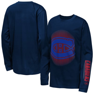 Youth Montreal Canadiens  Outerstuff Navy Regroup & Reset Long Sleeve T-Shirt