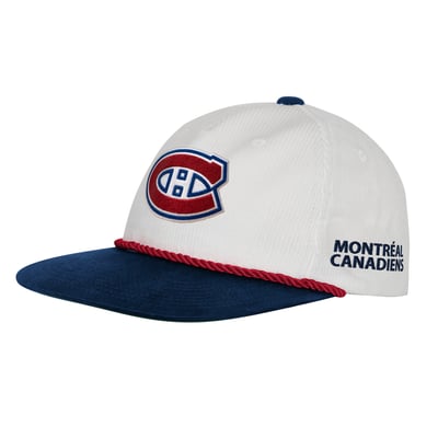 Youth Montreal Canadiens  Outerstuff White Flat Cord Snapback Hat