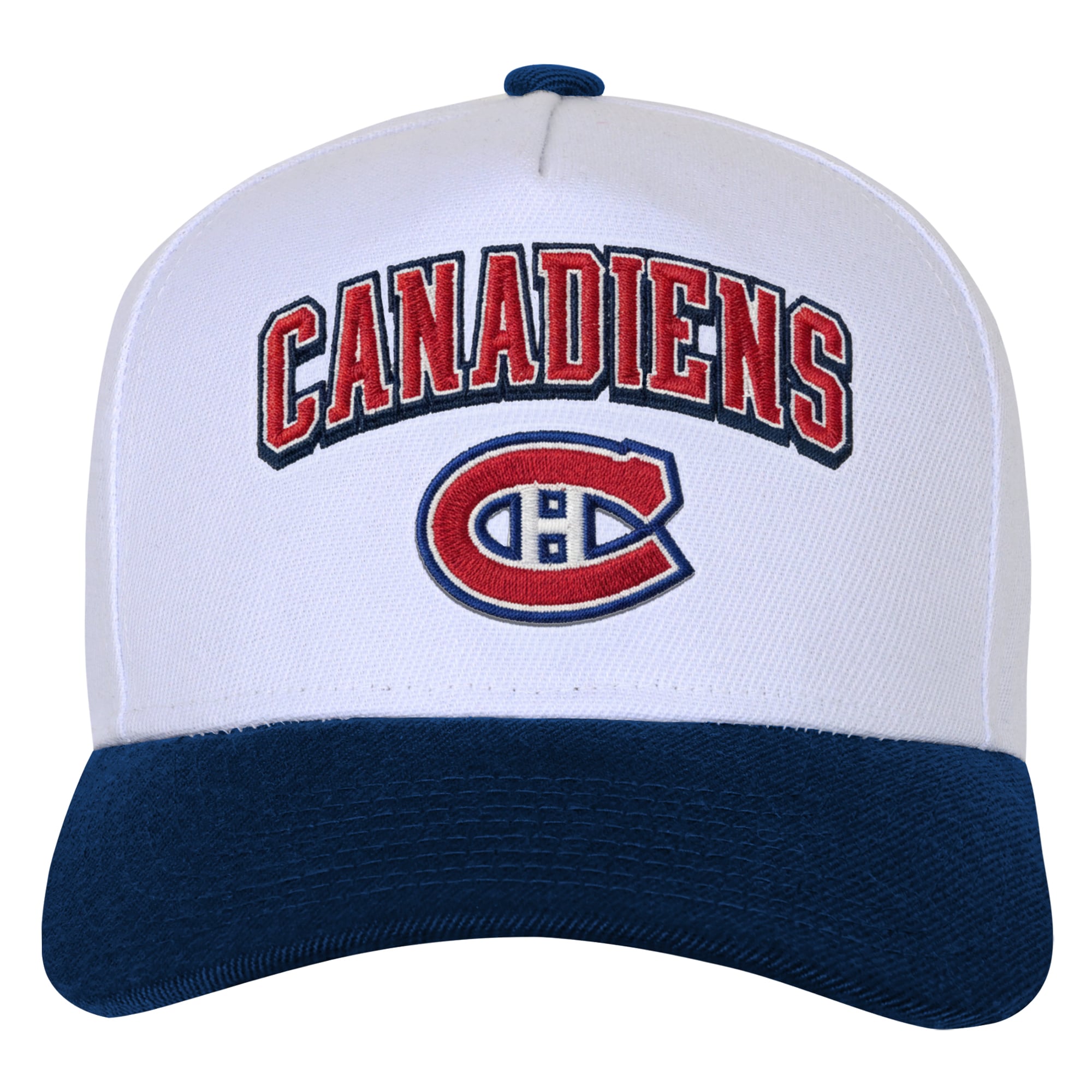 Casquette snapback blanche Youth Outerstuff des Canadiens de Montréal avec logo Puff