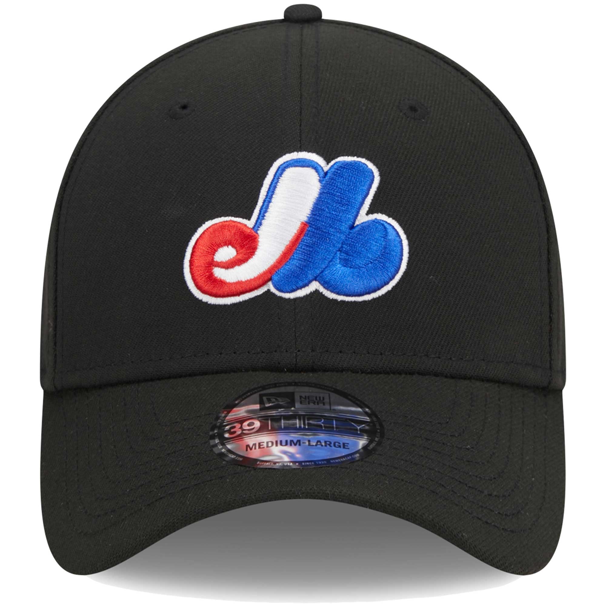 Casquette Flex 39THIRTY noire avec logo Expos de Montréal New Era pour homme