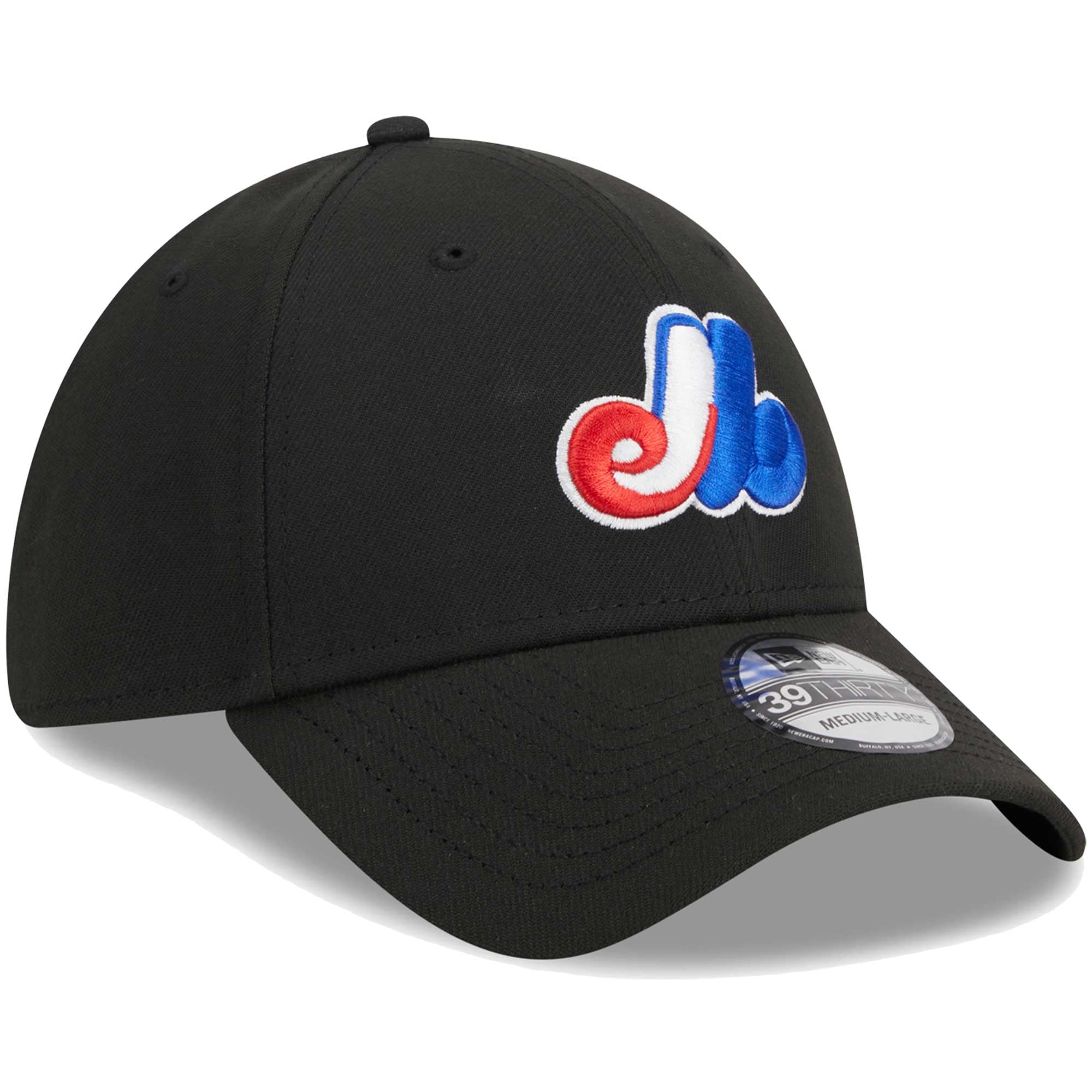 Casquette Flex 39THIRTY noire avec logo Expos de Montréal New Era pour homme