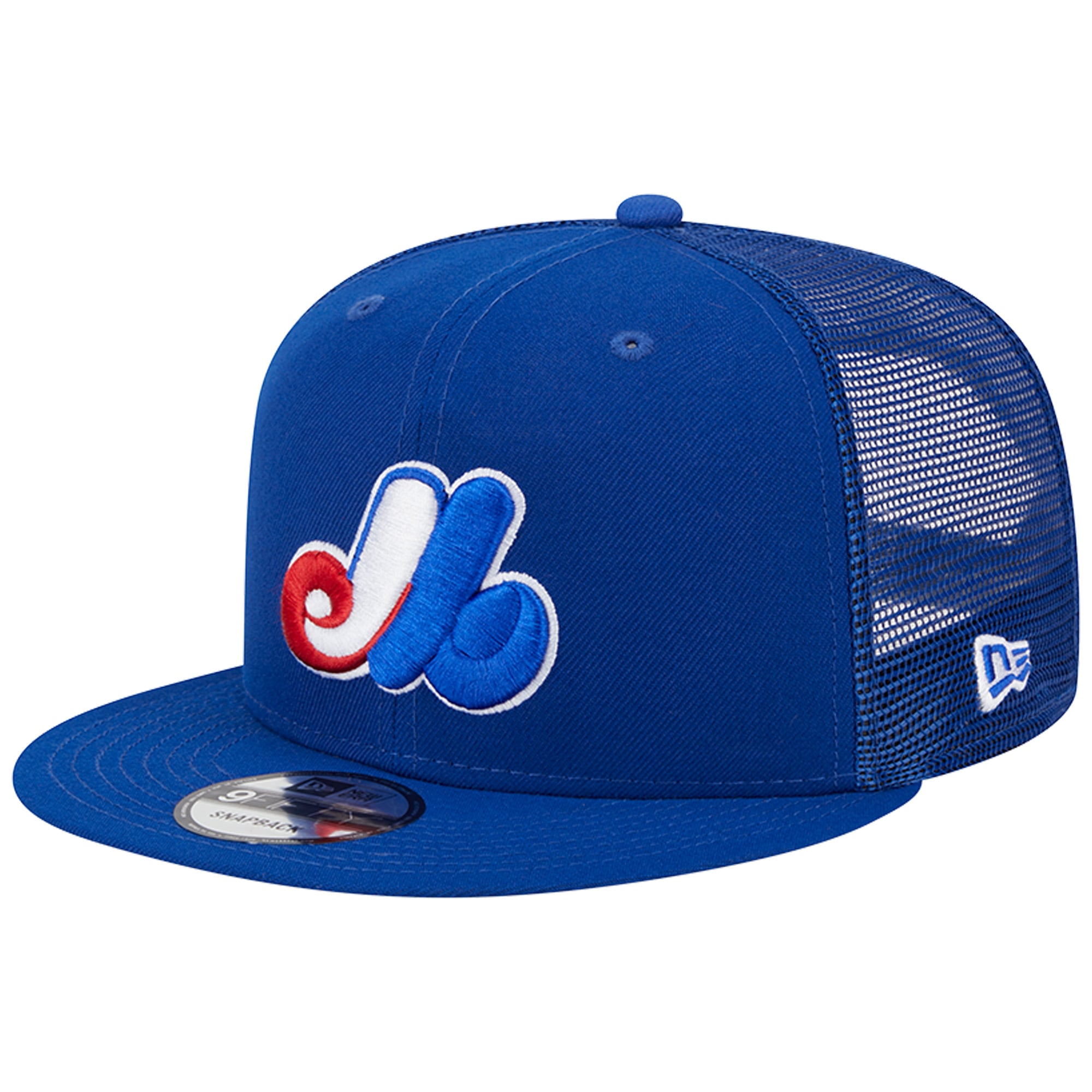 Casquette Snapback 9FIFTY Team Color Trucker Collection Cooperstown Expos de Montréal Royal New Era pour homme