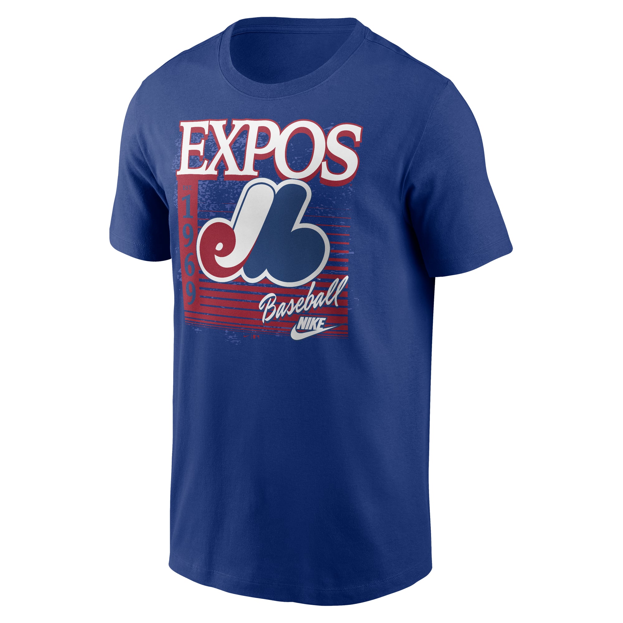 Men's Nike Blue Montreal Expos Cooperstown Logo T-Shirt