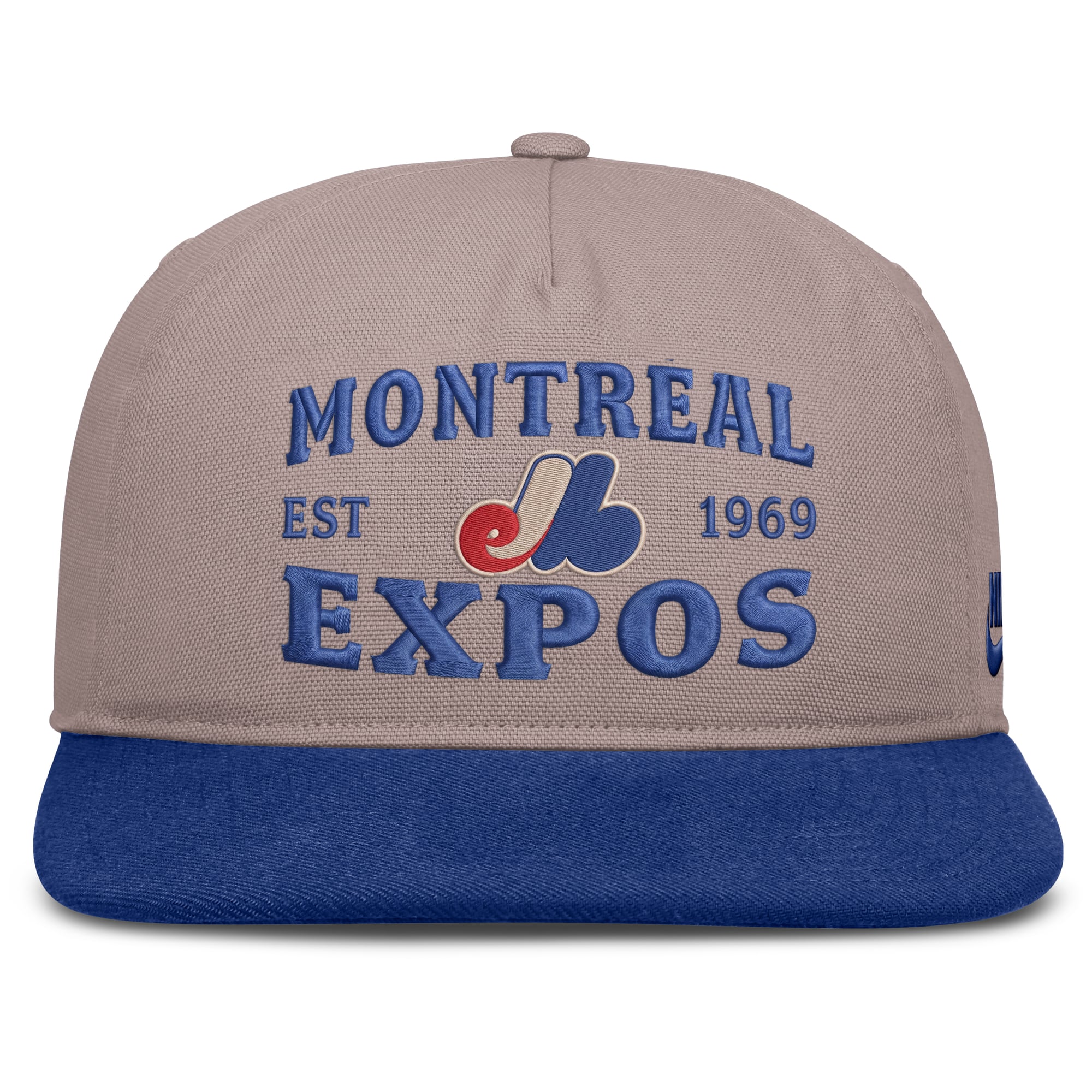 Men's Nike Light Brown/Blue Montreal Expos Cooperstown Pro 5-Panel Adjustable Hat