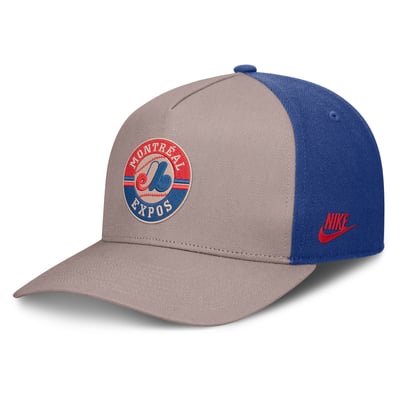 Casquette ajustable Nike Cooperstown Rise des Expos de Montréal - Marron clair/Bleu