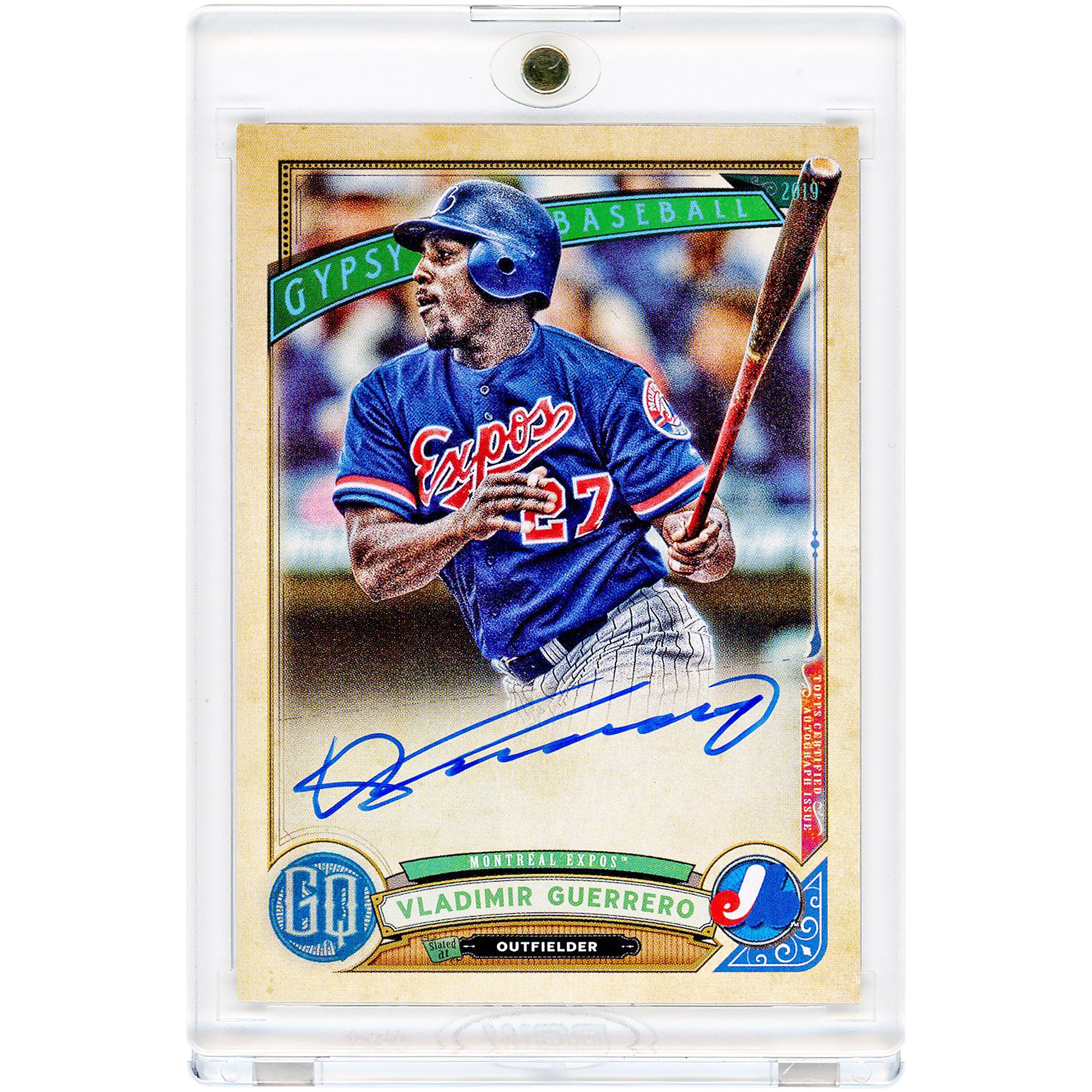 Carte autographiée de Vladimir Guerrero (Expos de Montréal) Topps GQ 2019 #GQA-VGS