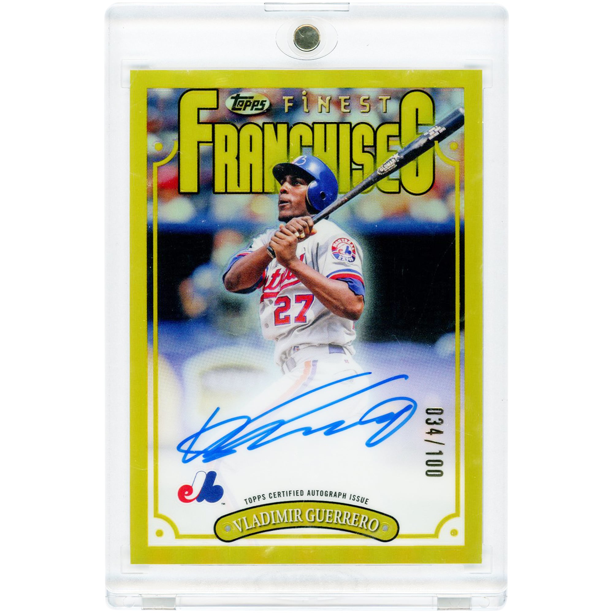 Vladimir Guerrero Montreal Expos Autographed 2023 Topps Finest 1996 Topps Finest Franchise Design #177 #34/100 Card