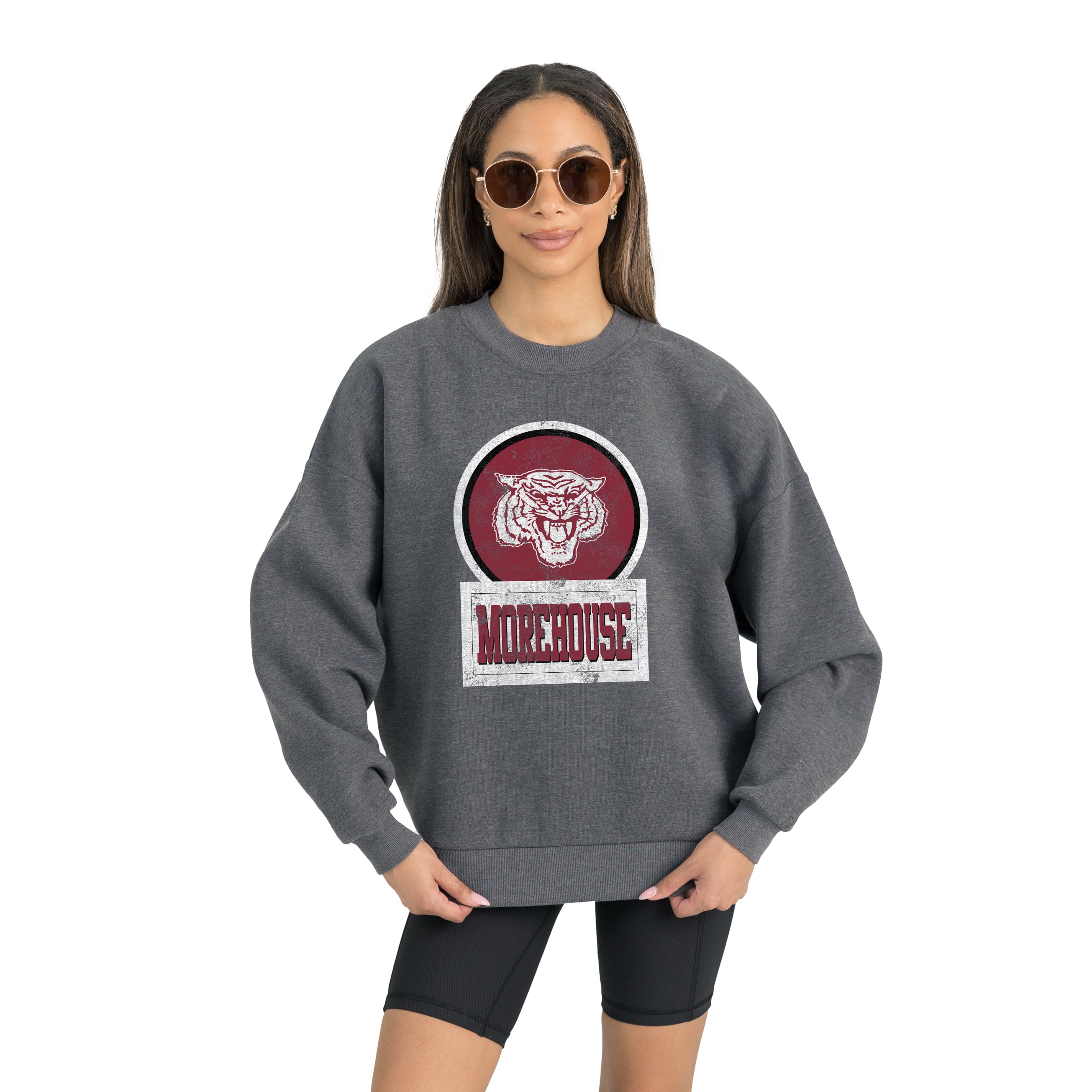 Women's Gameday Couture Morehouse Maroon Tigers Charcoal Oversized Drop ...