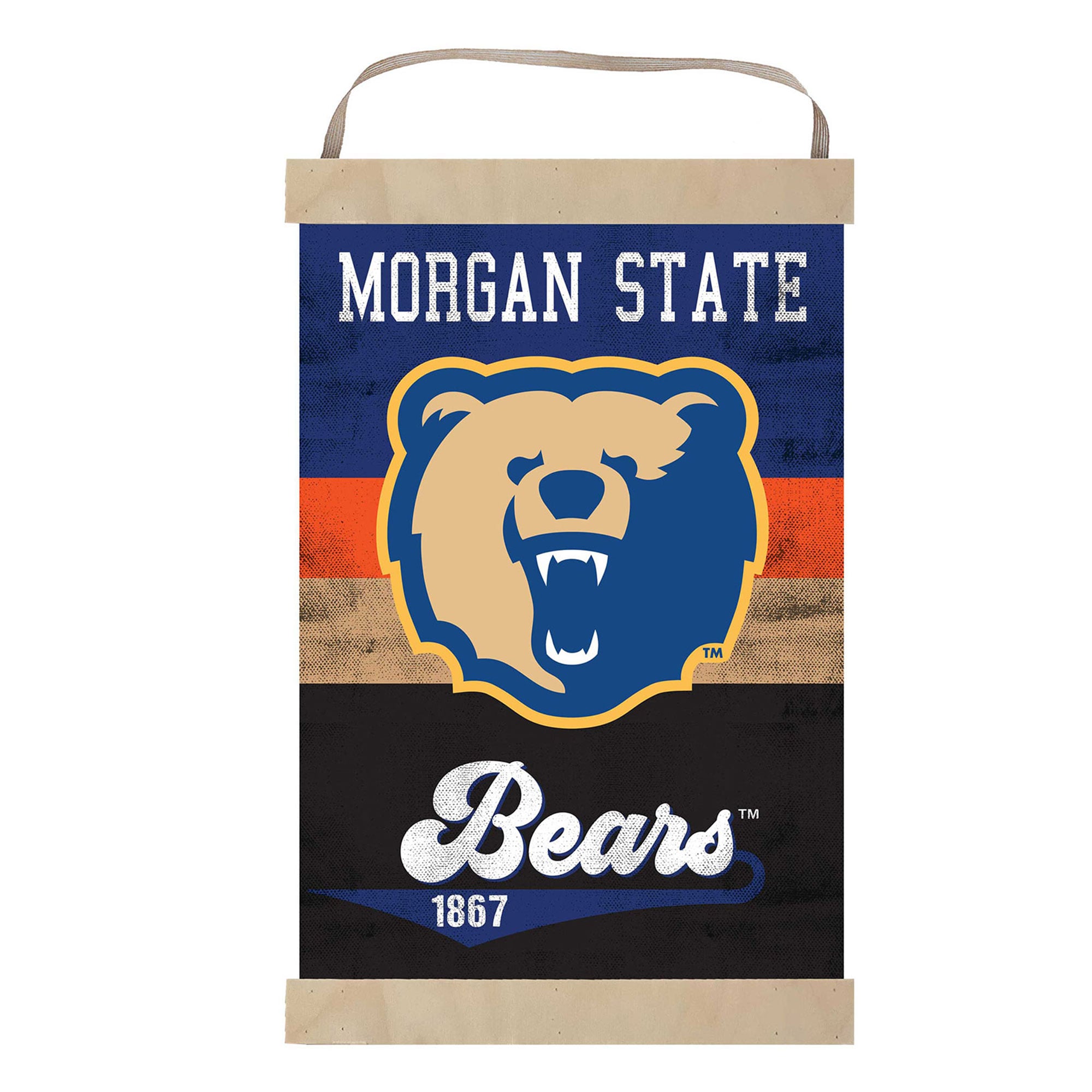Mogan Sign Lids Morgan State Bears Reversible Retro Logo Banner Sign | Hamilton Place
