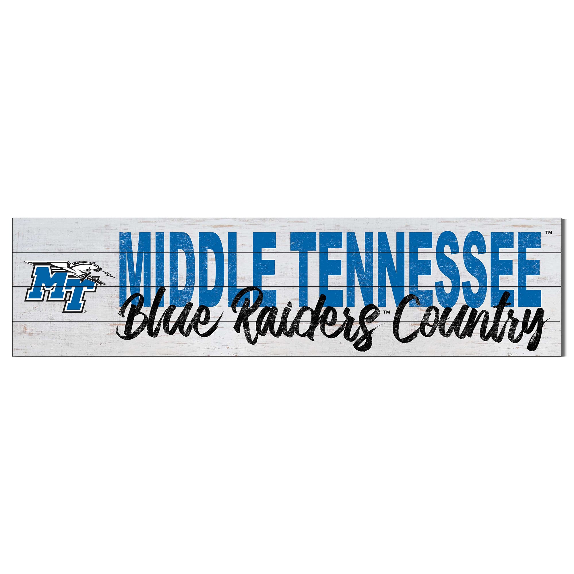 Mtsu Color Codes MTSU Blue Raiders 10'' x 40'' Logo Sign