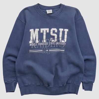 MTSU Blue Raiders Cotton Exchange 90s Pullover Sweatshirt - Navy - XS by Fanatics Real Vintage
