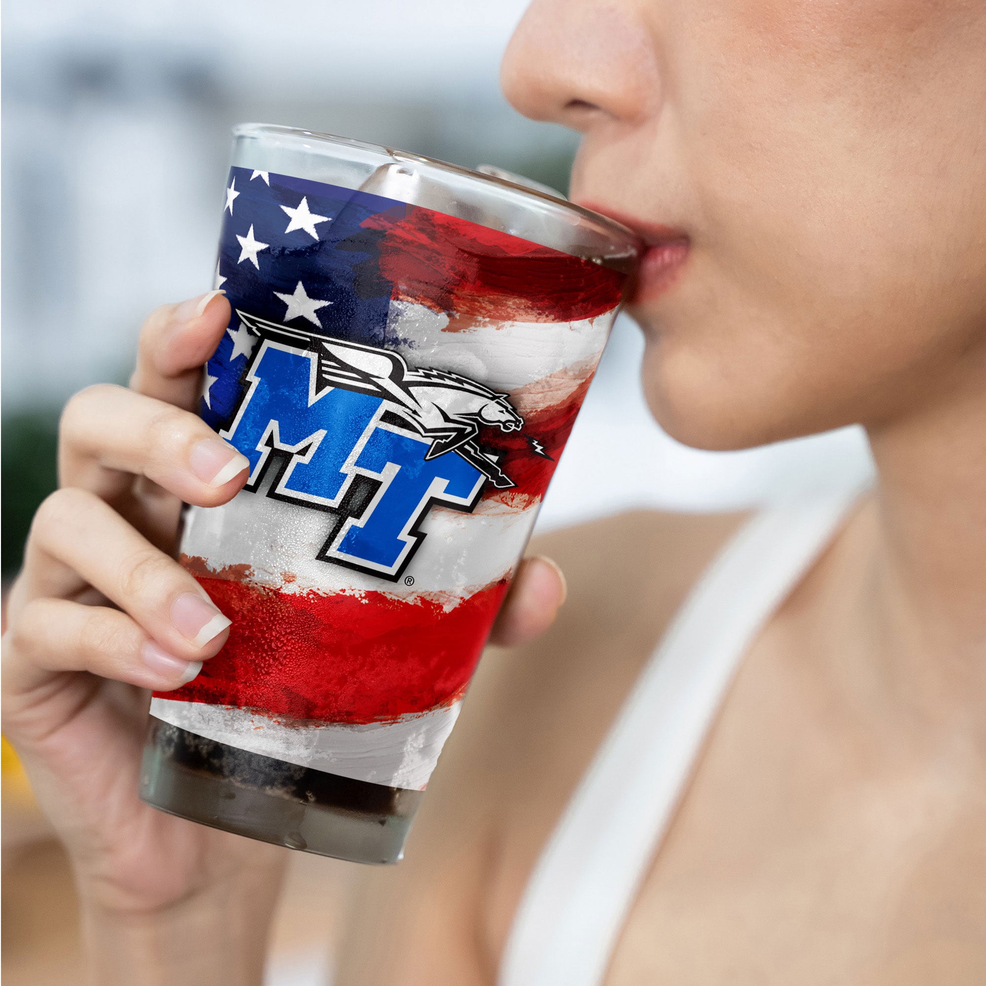 Ensemble de deux verres à bière Americana de 473 ml (16 oz) aux couleurs des Blue Raiders de MTSU