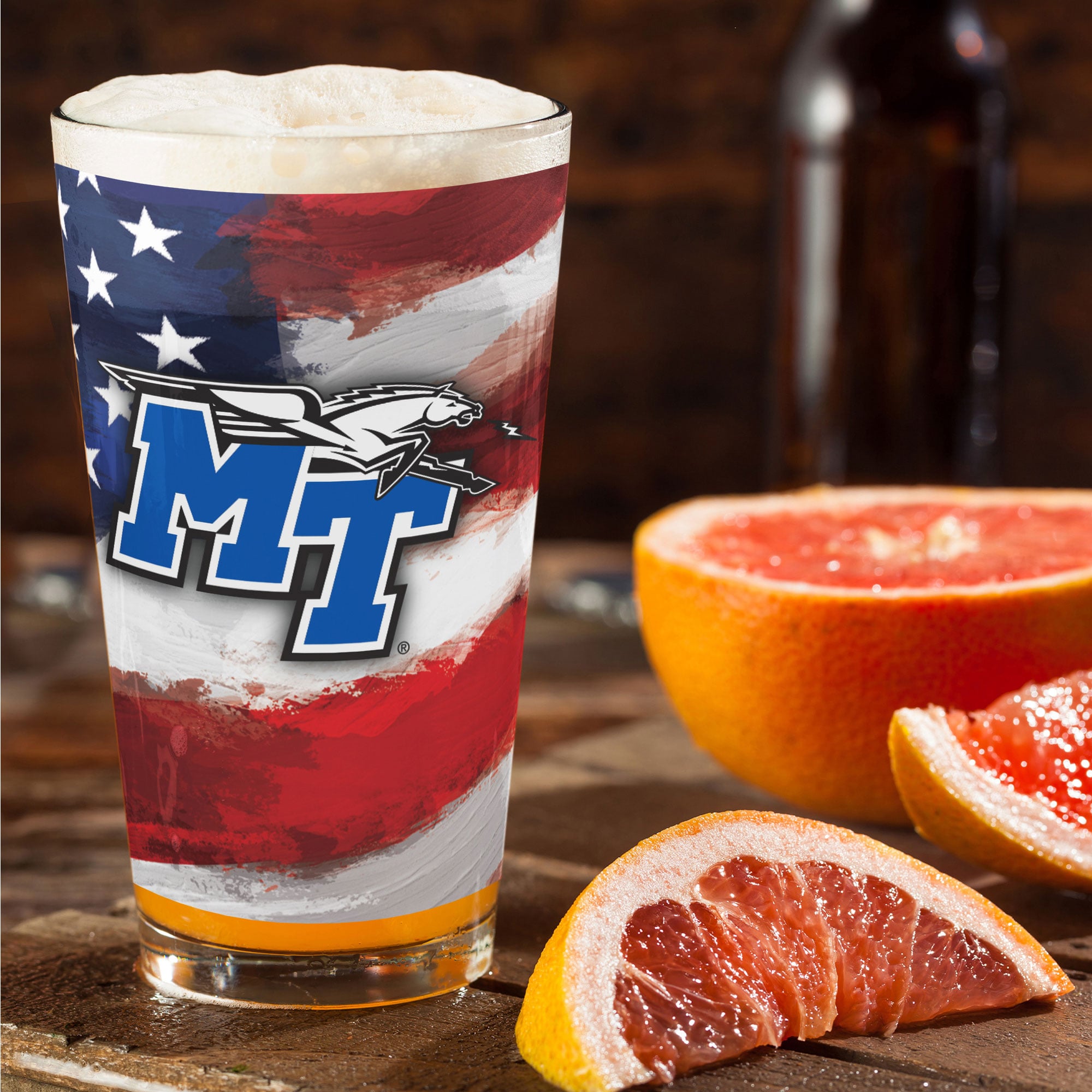 Ensemble de deux verres à bière Americana de 473 ml (16 oz) aux couleurs des Blue Raiders de MTSU