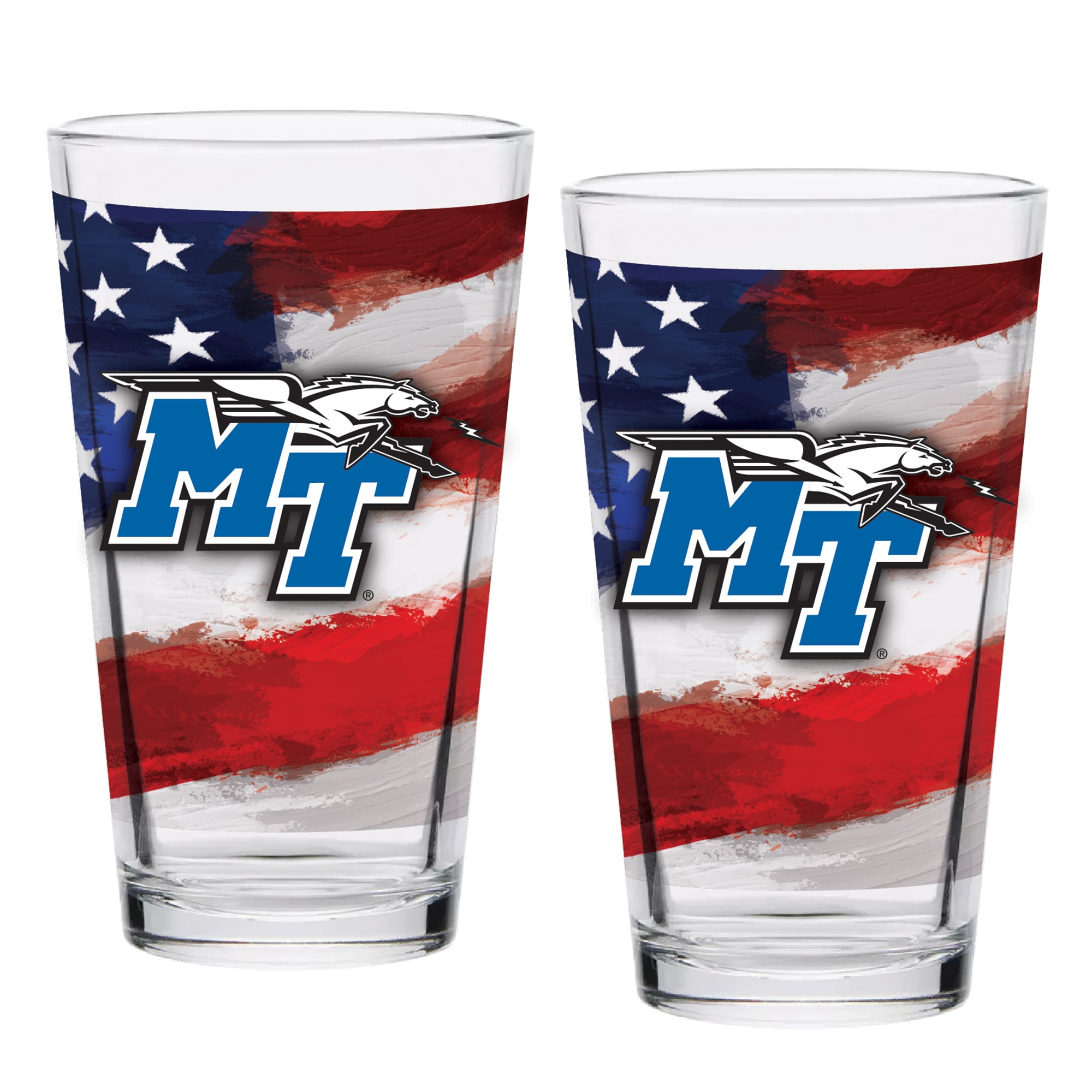 Ensemble de deux verres à bière Americana de 473 ml (16 oz) aux couleurs des Blue Raiders de MTSU
