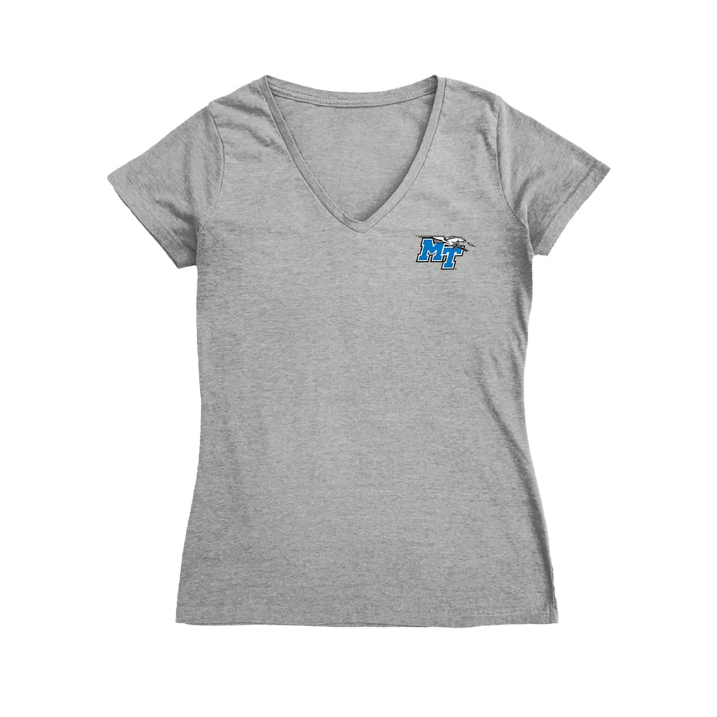 Women's Vive La Fete Gray MTSU Blue Raiders Impressions Artwork V-Neck ...
