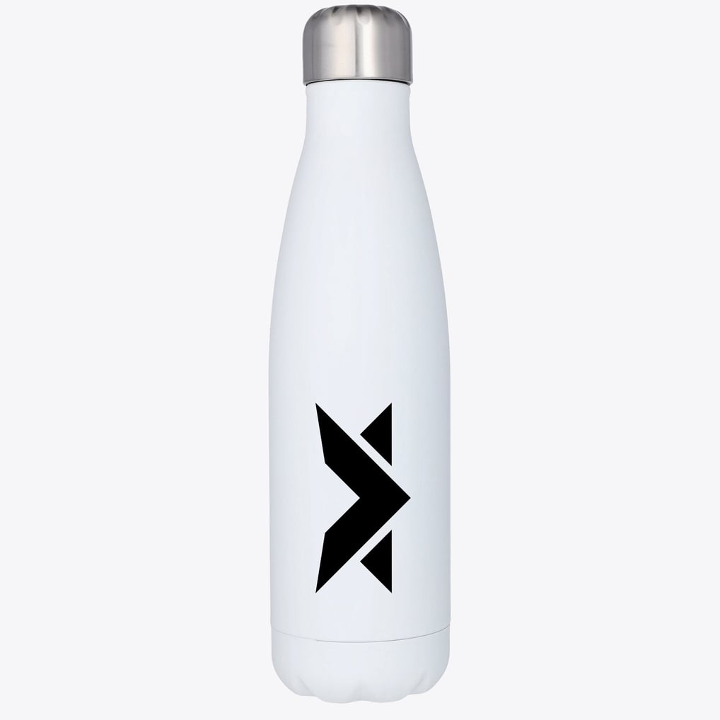 MV Logo Edelstahl-Trinkflasche, 500 ml – Weiß