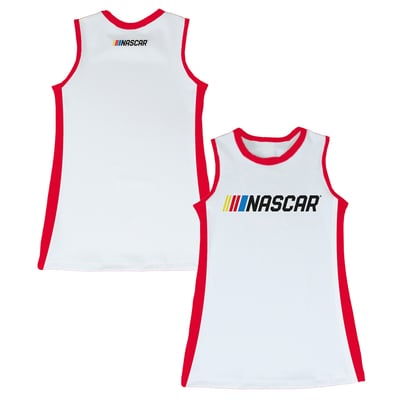 NASCAR Vive La Fete Girls Toddler Logo A-Line Cheerleader Dress - White