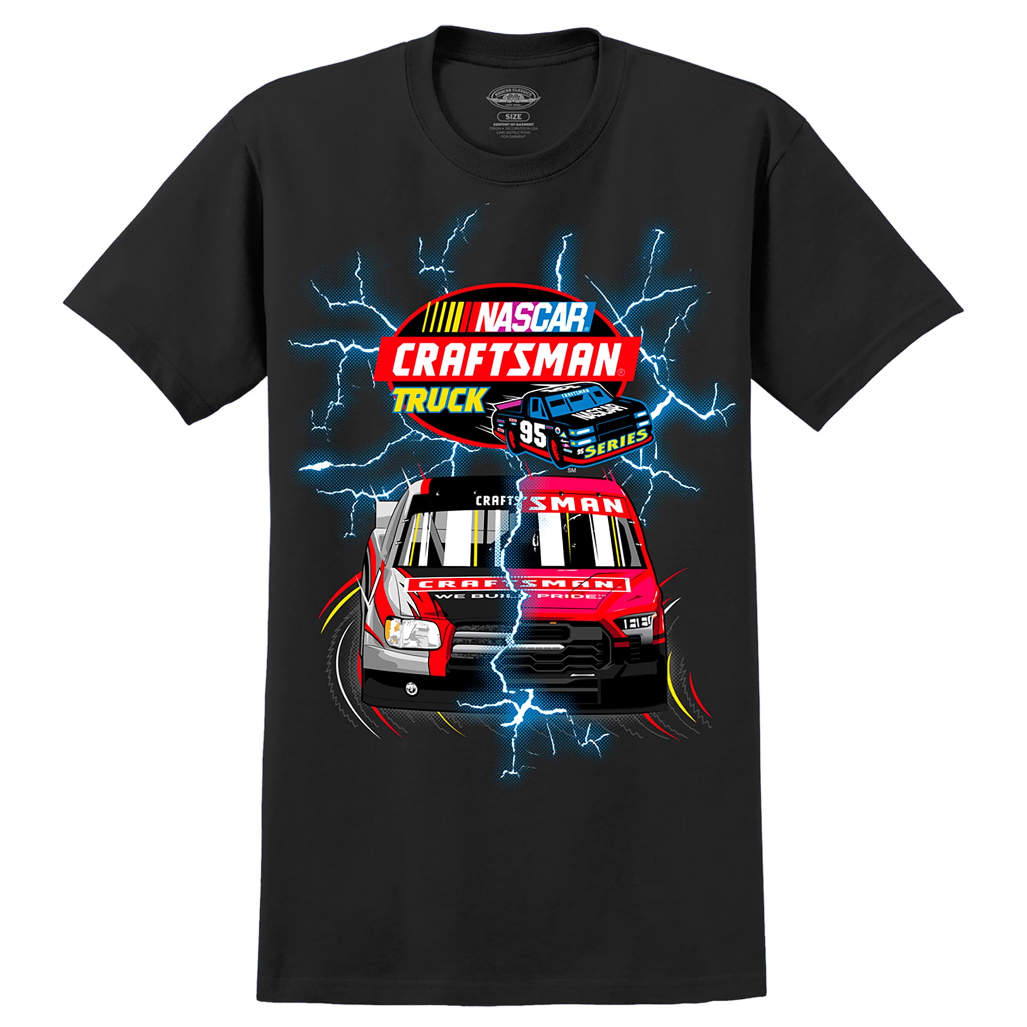 T-shirt noir pour homme NASCAR Craftsman Truck Series Lightning Tri-Blend