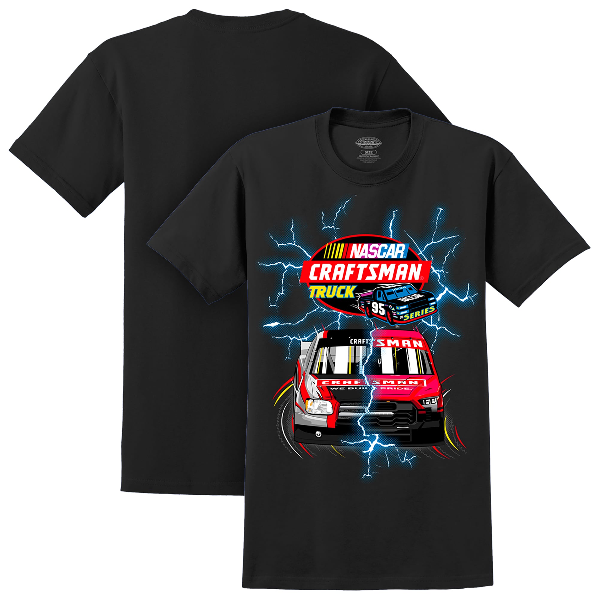 T-shirt noir pour homme NASCAR Craftsman Truck Series Lightning Tri-Blend