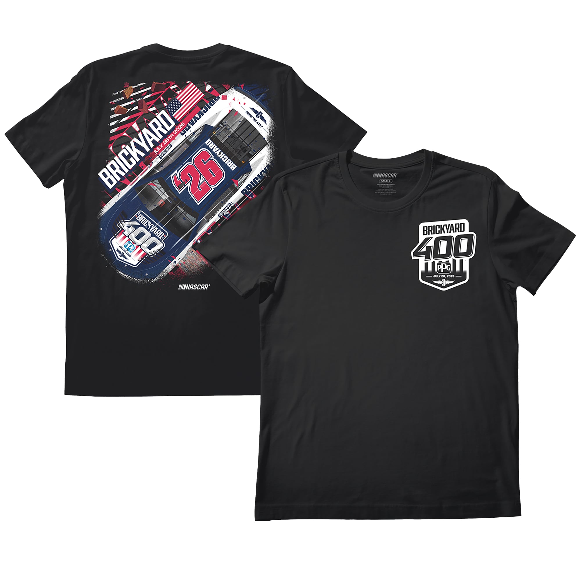 Men's Classic Ink Black NASCAR 2026 Brickyard 400 Car T-Shirt