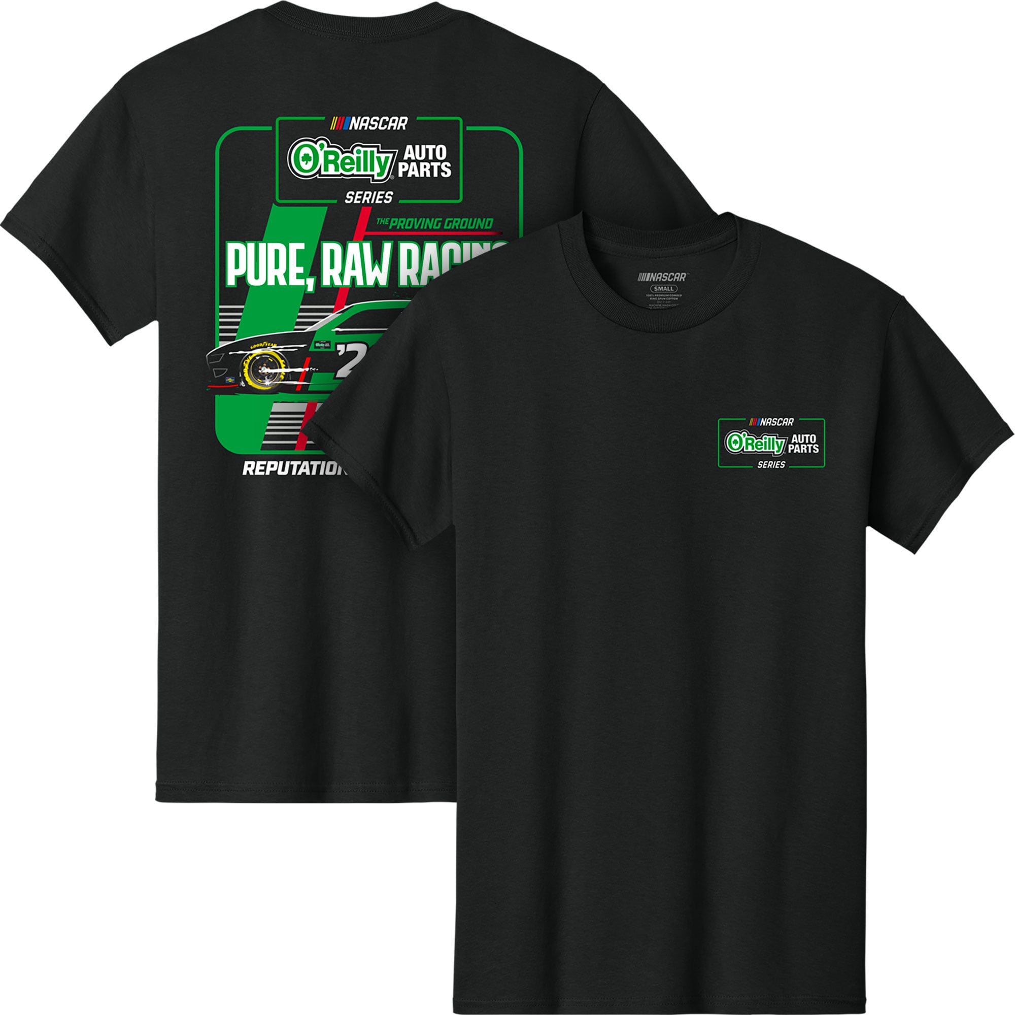 Men's Classic Ink Black NASCAR O'Reilly Auto Parts Series Car Graphic T-Shirt