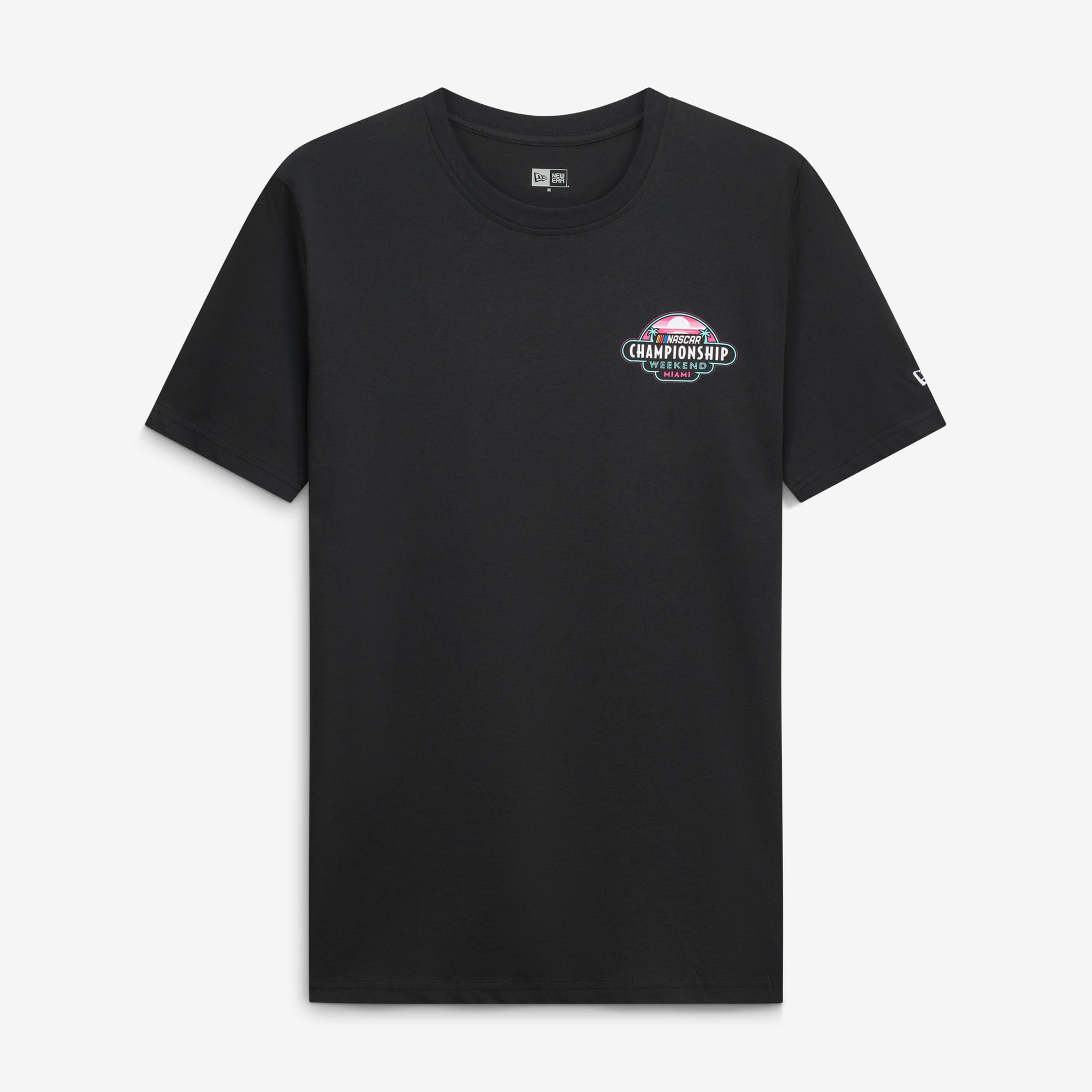 T-shirt noir New Era pour homme, championnat NASCAR Miami