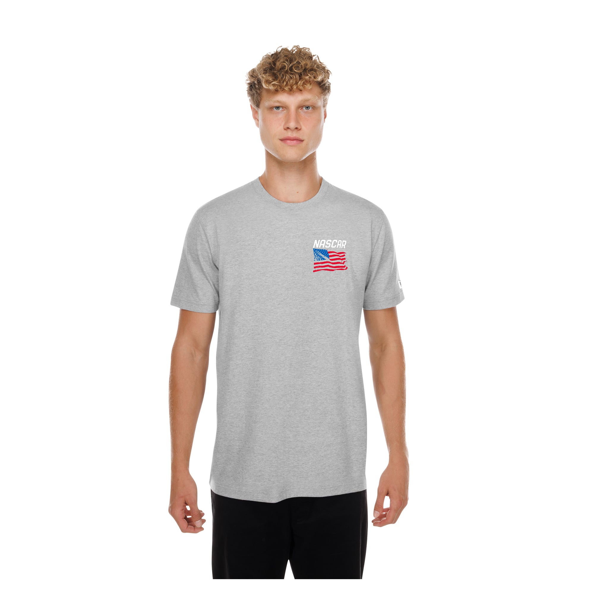 T-shirt gris New Era pour homme NASCAR « Start your Engines »
