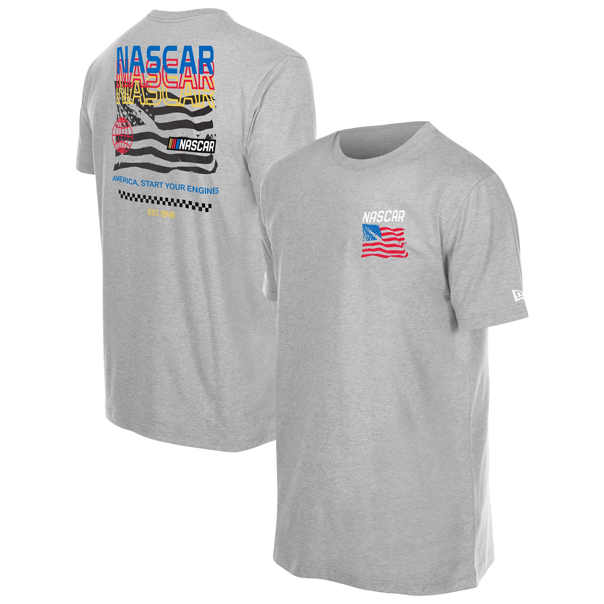 Men's New Era Gray NASCAR Start your Engines T-Shirt