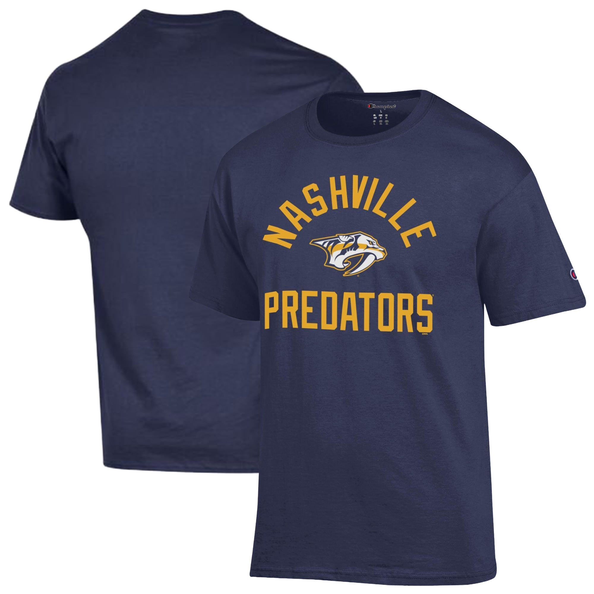 Men's Champion Navy Nashville Predators Primary Logo Jersey T-Shirt