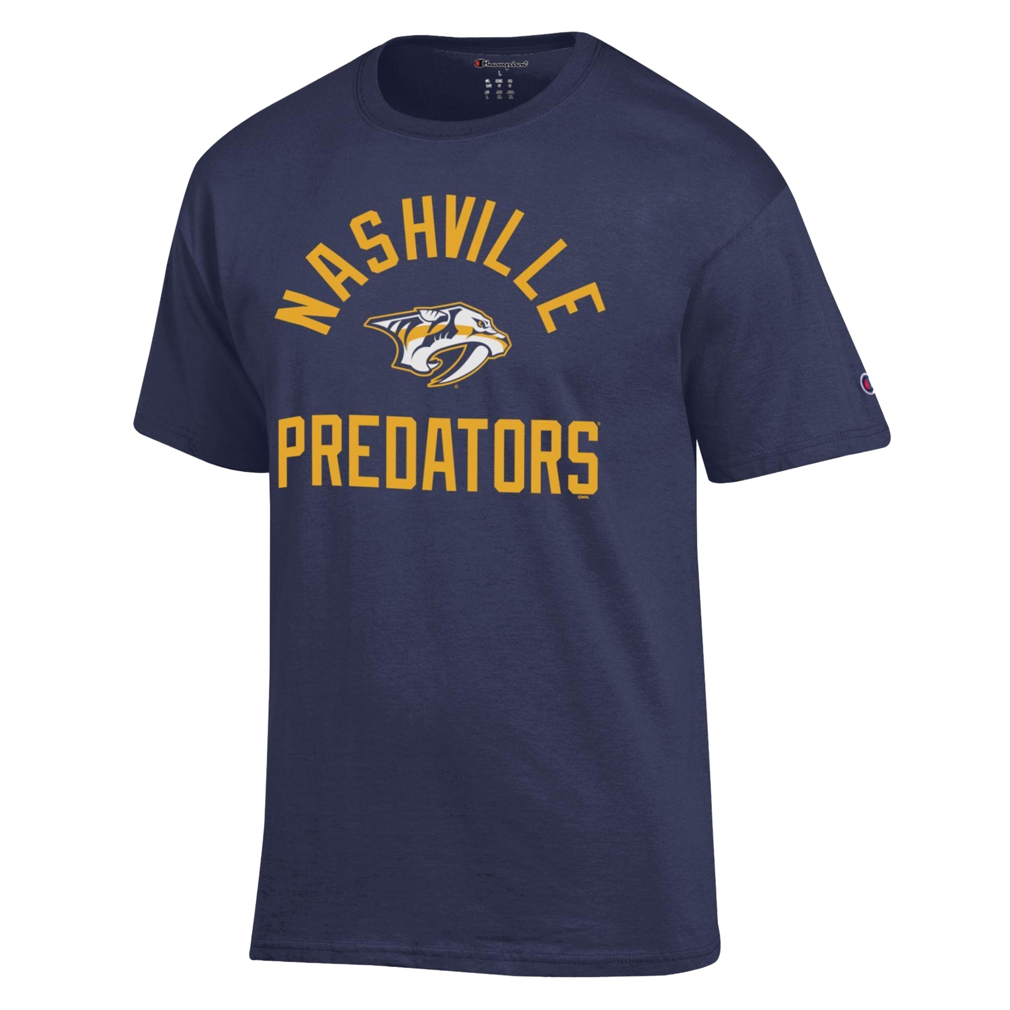 Men's Champion Navy Nashville Predators Primary Logo Jersey T-Shirt