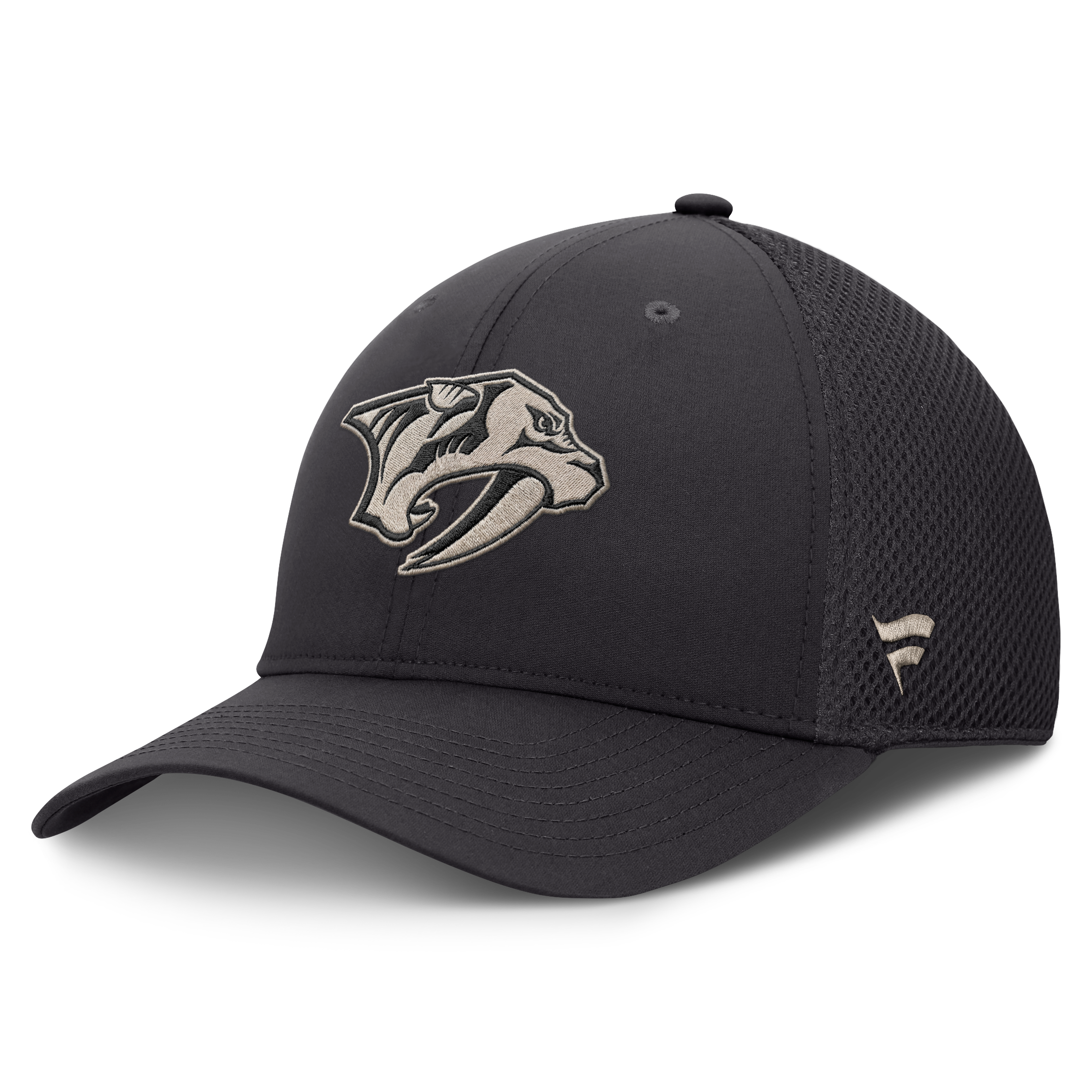 Casquette Fanatics Charcoal Nashville Predators Road Meshback Stretch pour homme