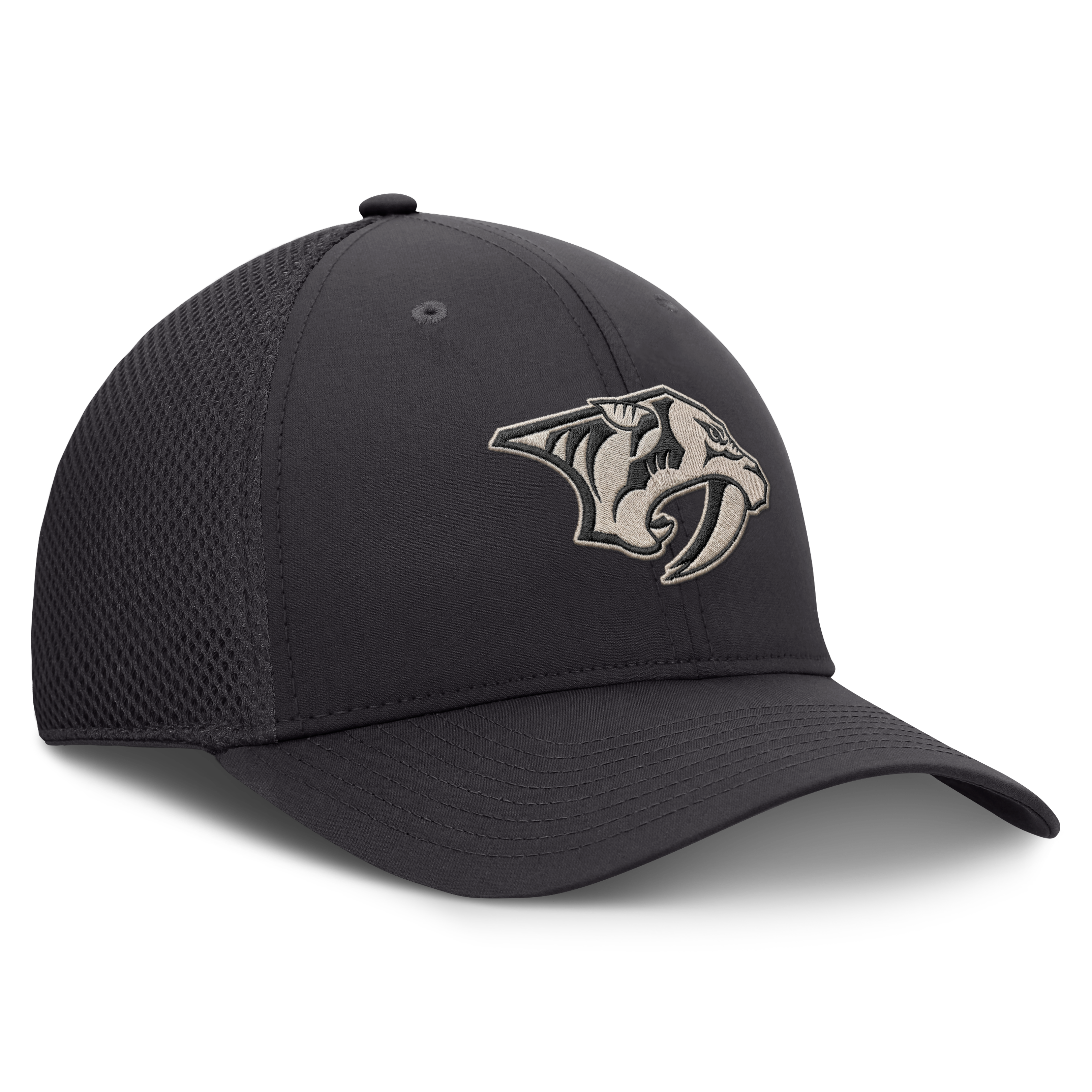 Casquette Fanatics Charcoal Nashville Predators Road Meshback Stretch pour homme