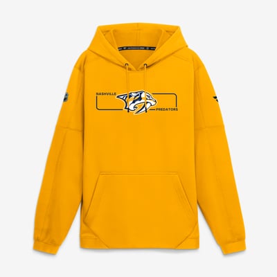 Men's Nashville Predators Fanatics Gold Authentic Pro Rink Fleece Pullover Hoodie