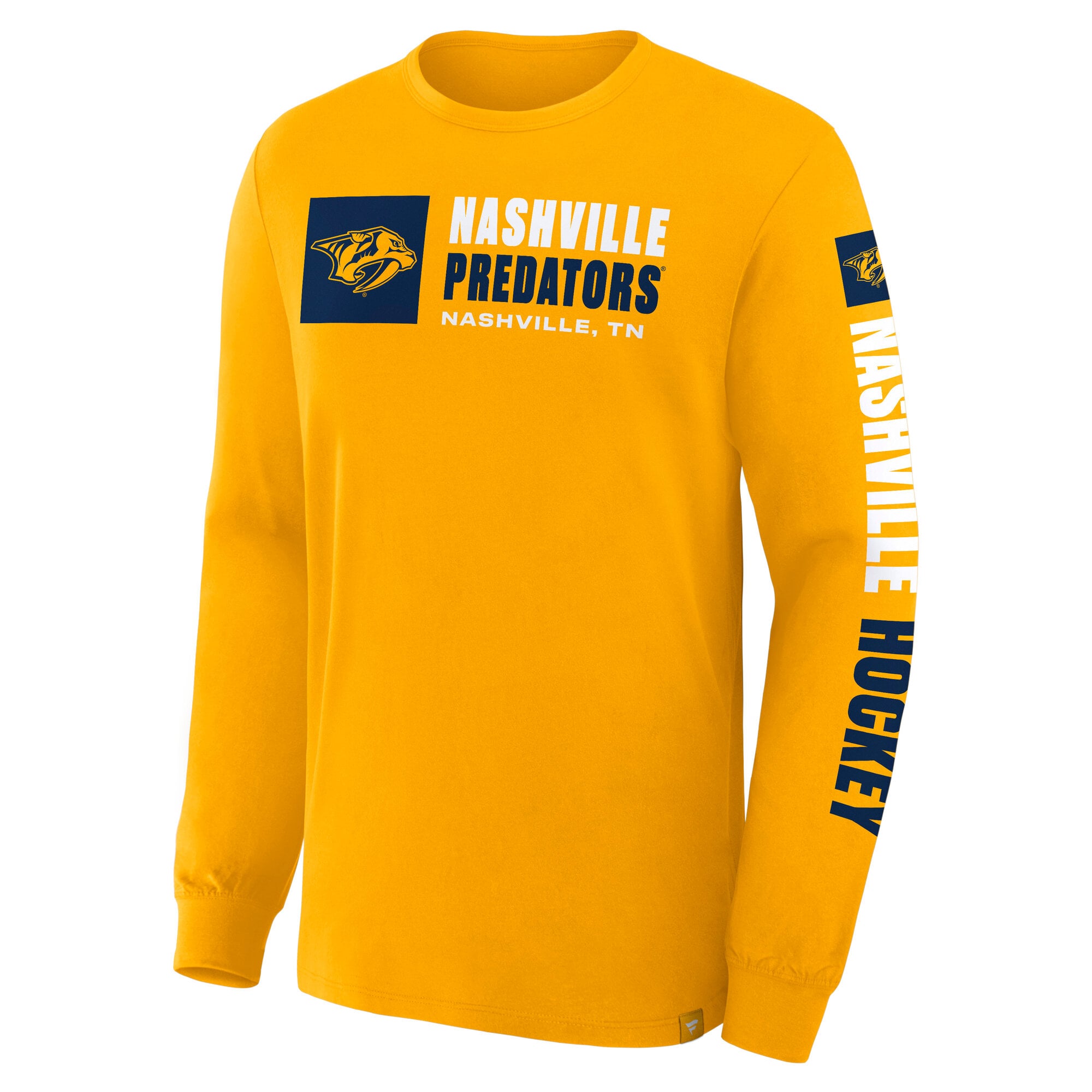 T-shirt à manches longues Fanatics Gold Nashville Predators Goal Crease Legacy pour homme