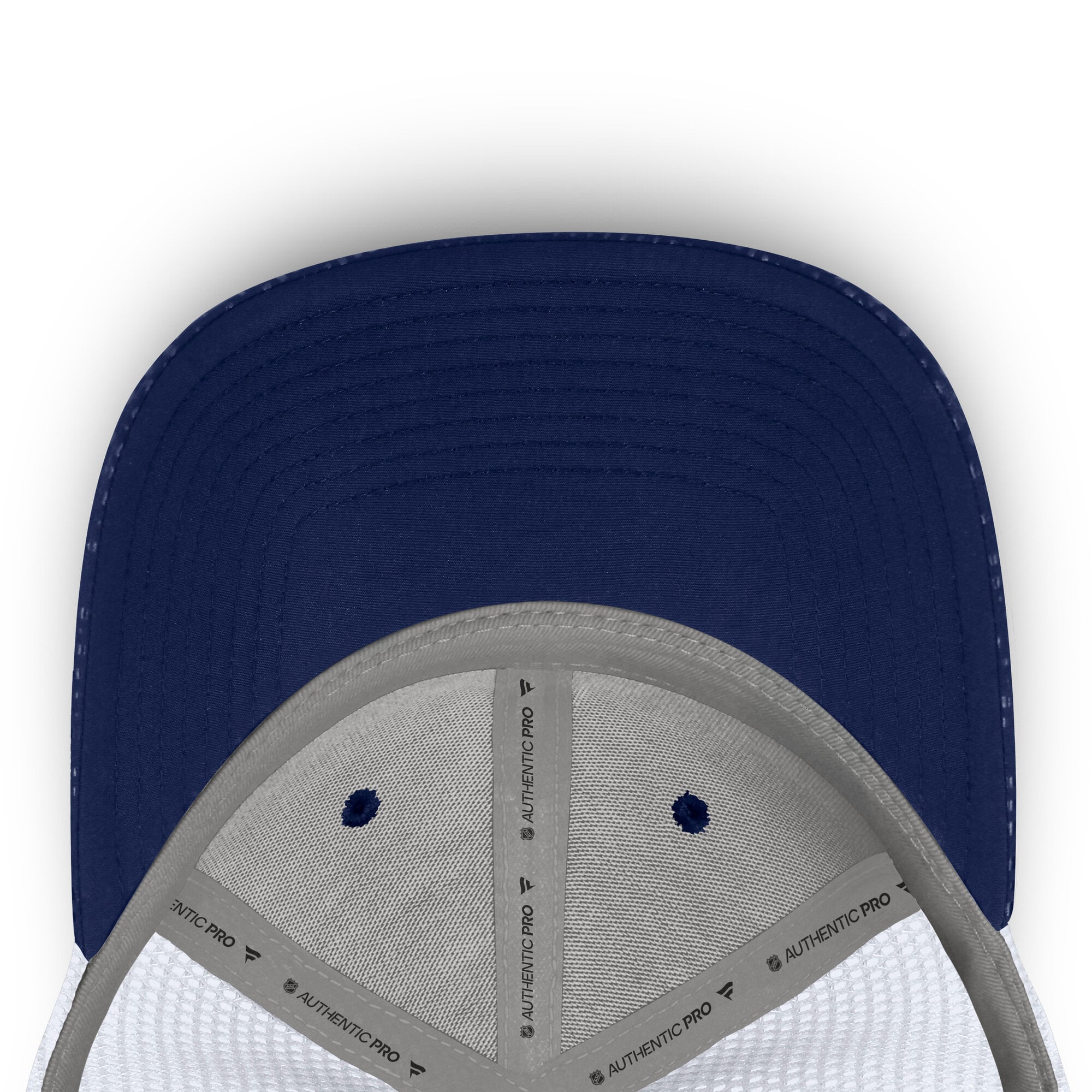 Men's Fanatics Navy Nashville Predators Authentic Pro Rink Boxed Logo Trucker Hat