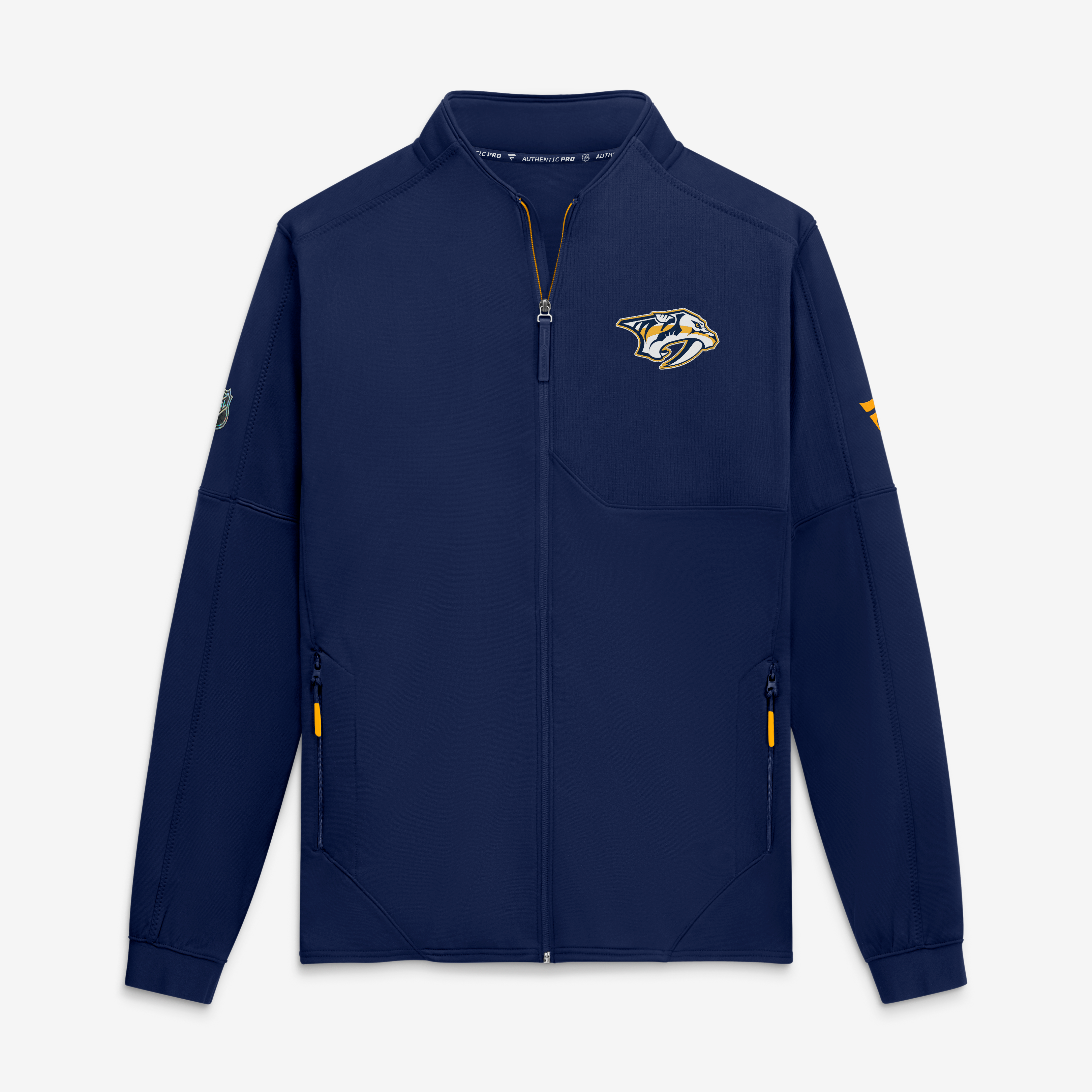 Veste polaire zippée intégrale Fanatics Navy Nashville Predators Authentic Pro Rink pour homme