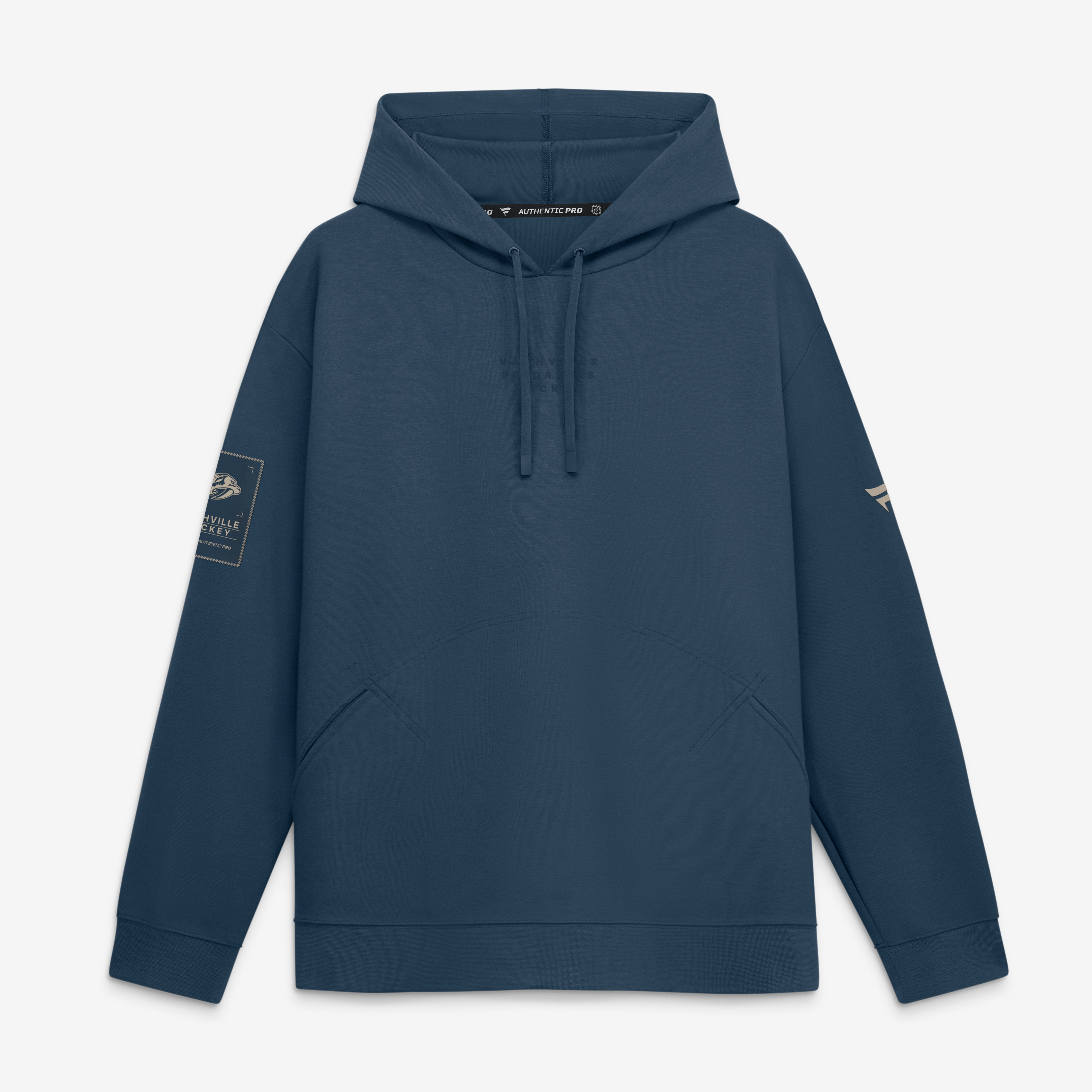 Sweat à capuche authentique Fanatics Navy Nashville Predators Pro Road pour homme