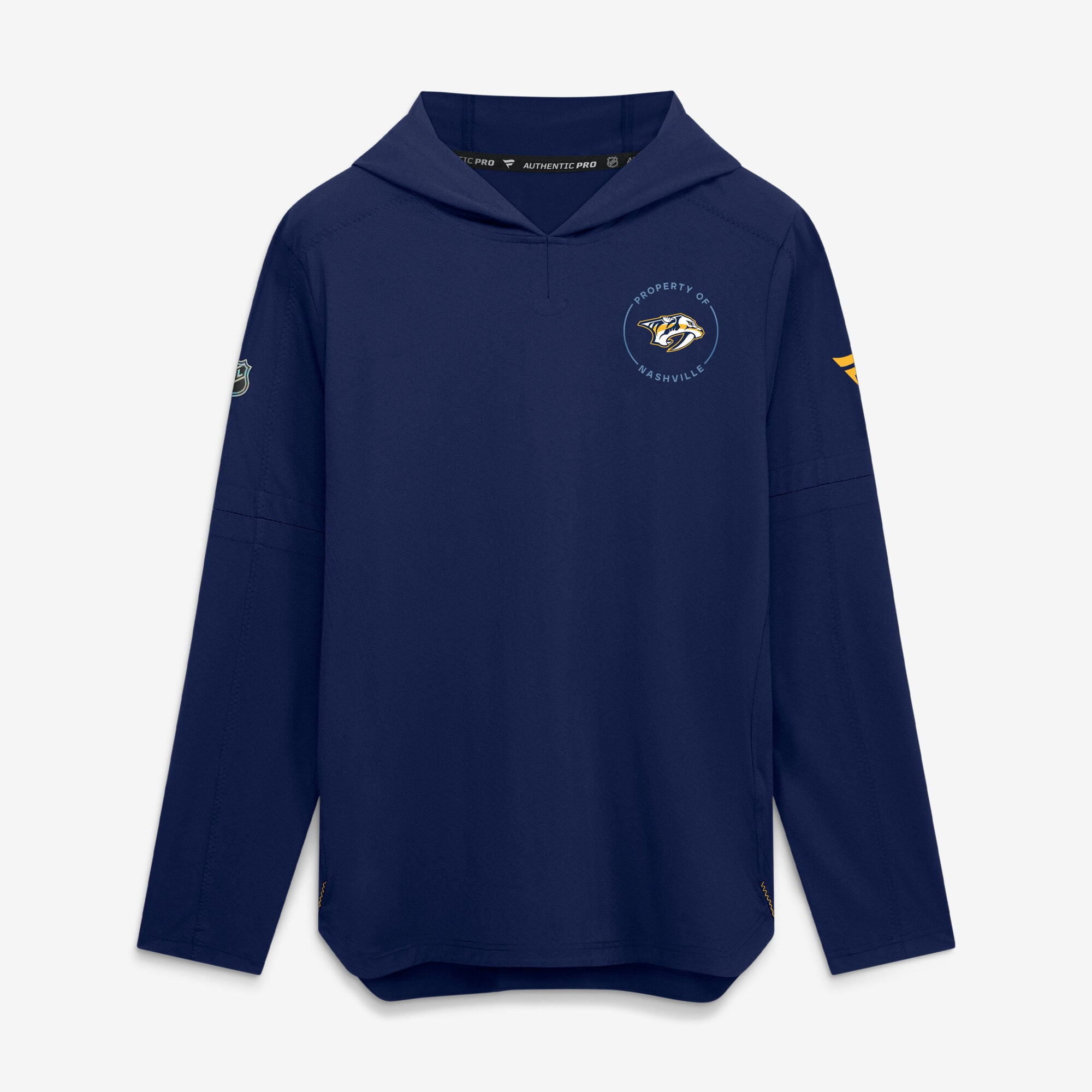Sweat à capuche léger Fanatics Navy Nashville Predators Authentic Pro Train pour homme