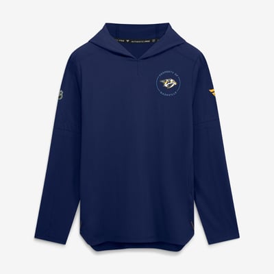 Men's Nashville Predators Fanatics Navy Authentic Pro Train Lightweight Hoodie