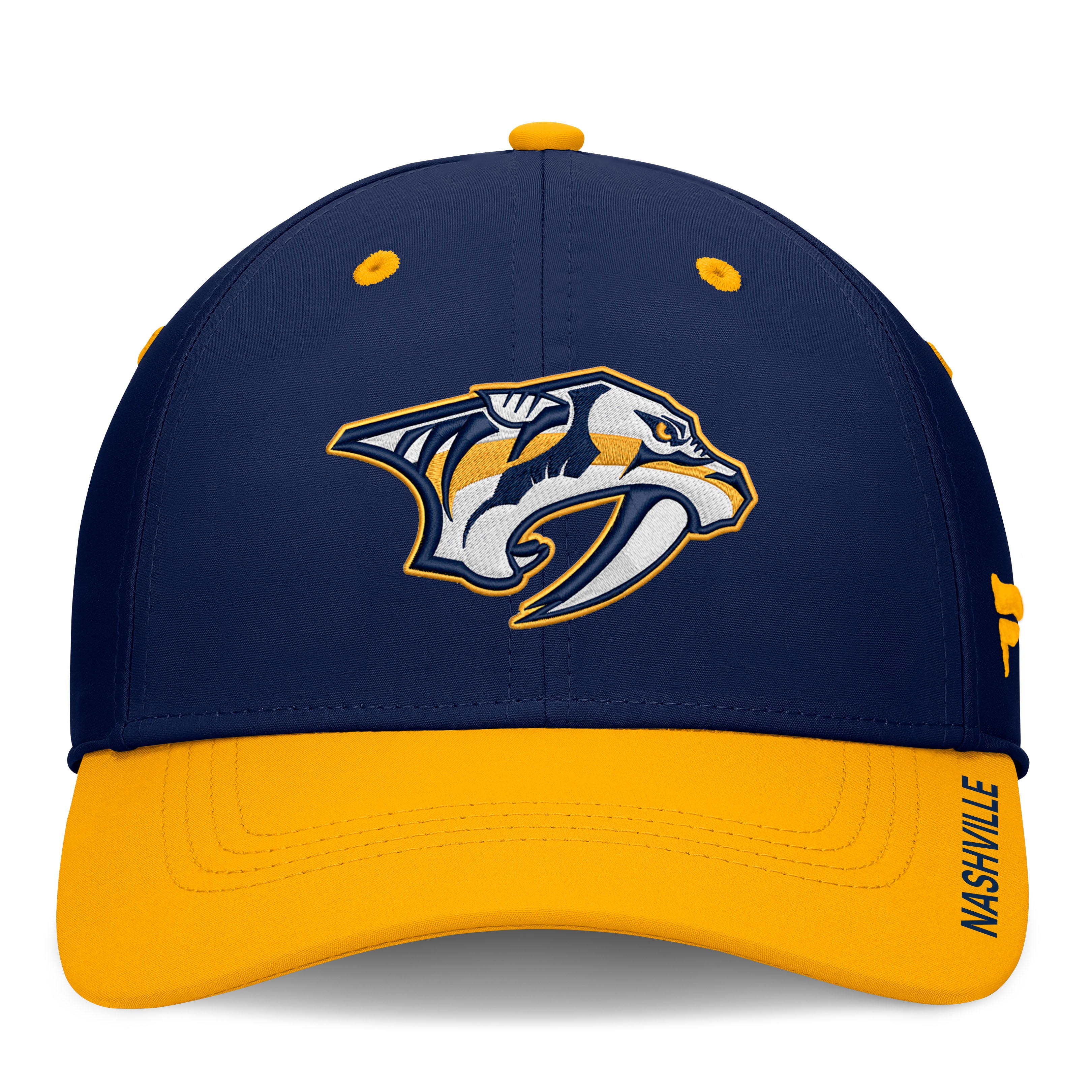 Men's Fanatics Navy/Gold Nashville Predators Authentic Pro Rink Stretch Hat