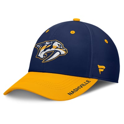 Nashville Predators Fanatics Authentic Pro Rink Stretch Hat - Navy/Gold