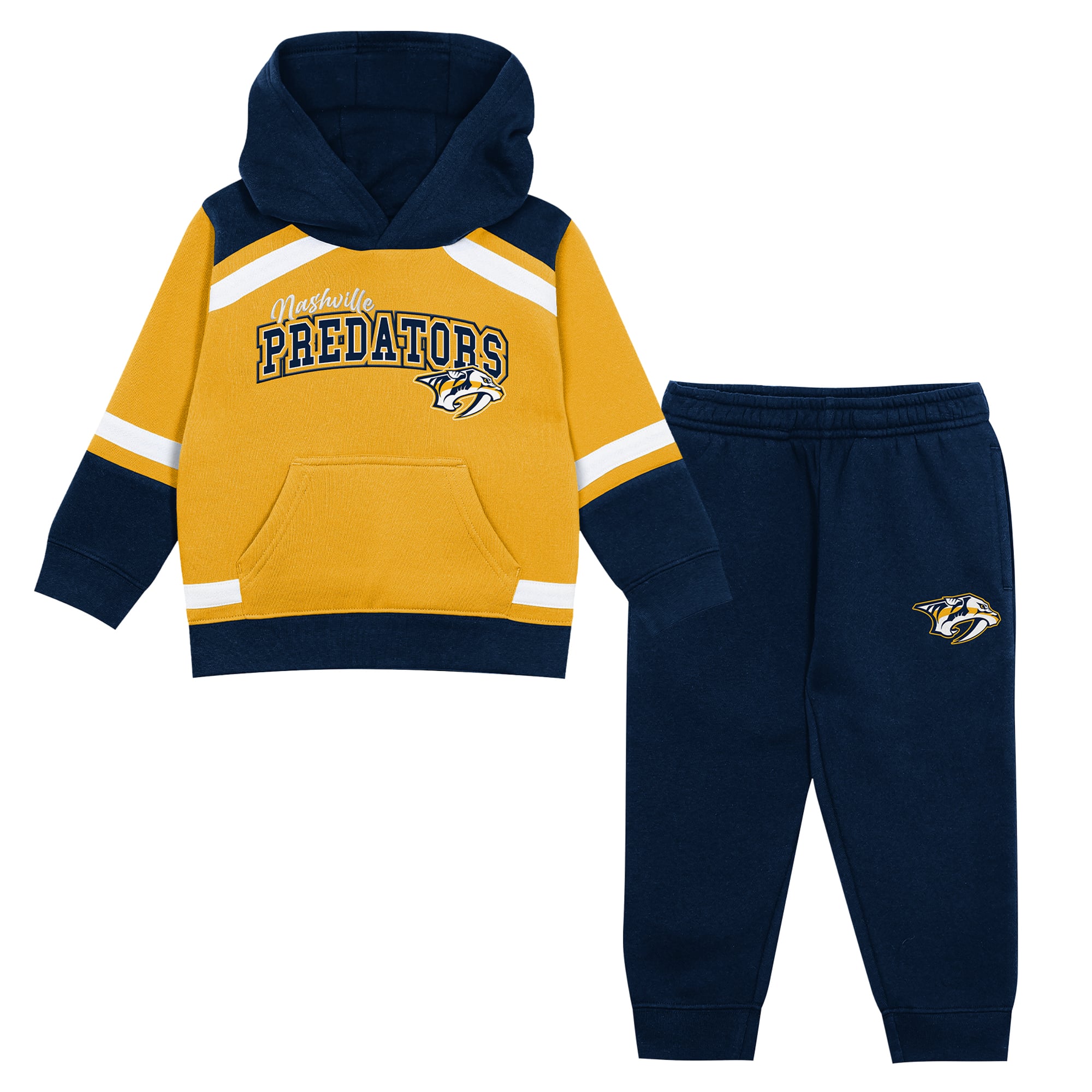 Ensemble sweat à capuche et pantalon Ice Explorer pour tout-petit Outerstuff or/marine Nashville Predators