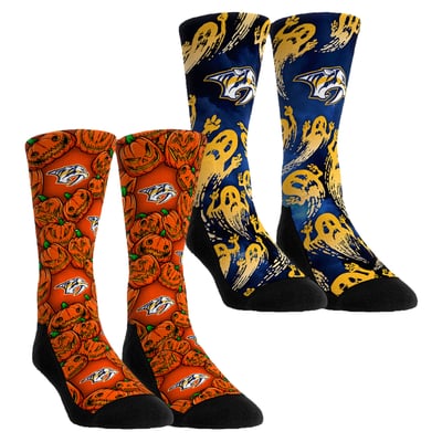  Nashville Predators Rock Em Unisex Halloween Crew Socks 2-Pack Set - Orange