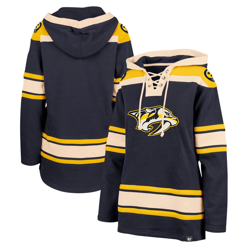 Women's Nashville Predators  '47 Navy Superior Lacer Pullover Hoodie
