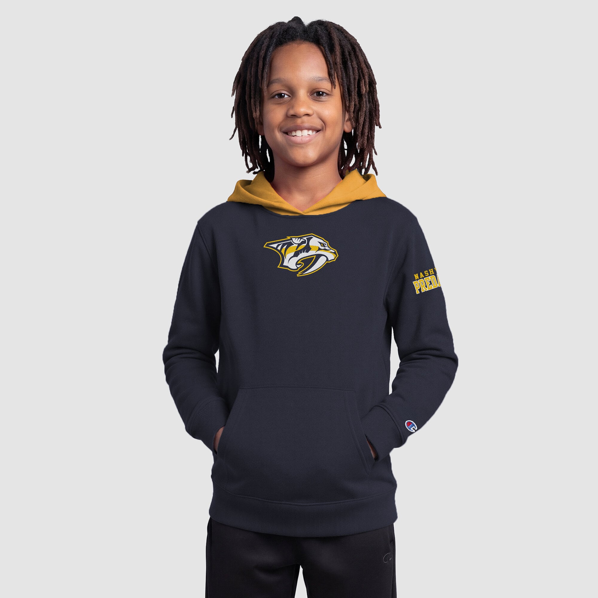 Youth Champion  Navy Nashville Predators Fleece Hoodie